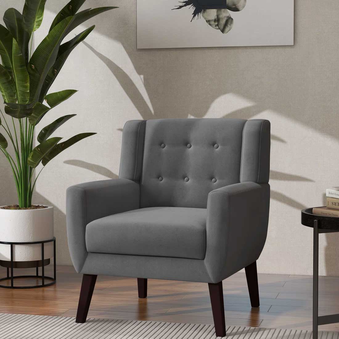 Derel Accent Chair in Grey Colour
