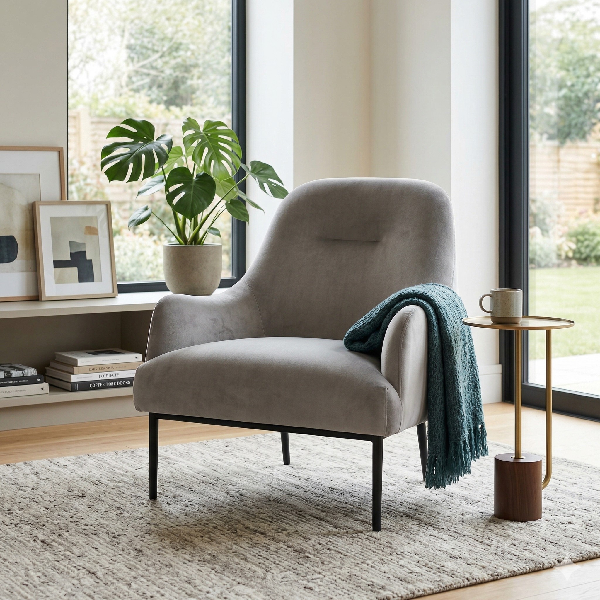 Scandinavian Brixton Lounge Chair White Matte Finish - Nestnordic