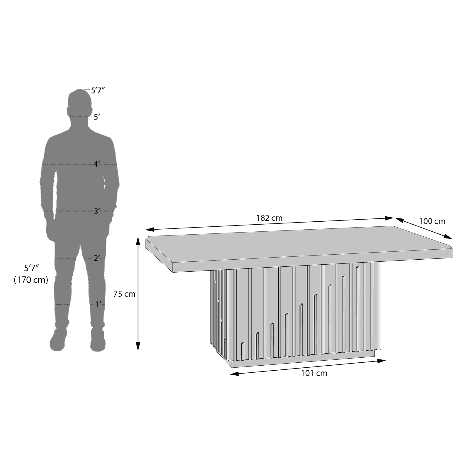 Gabriele Onyx 6 Seater Pedestal Dining Table With Set Of 6 Olivia Dining Chairs
