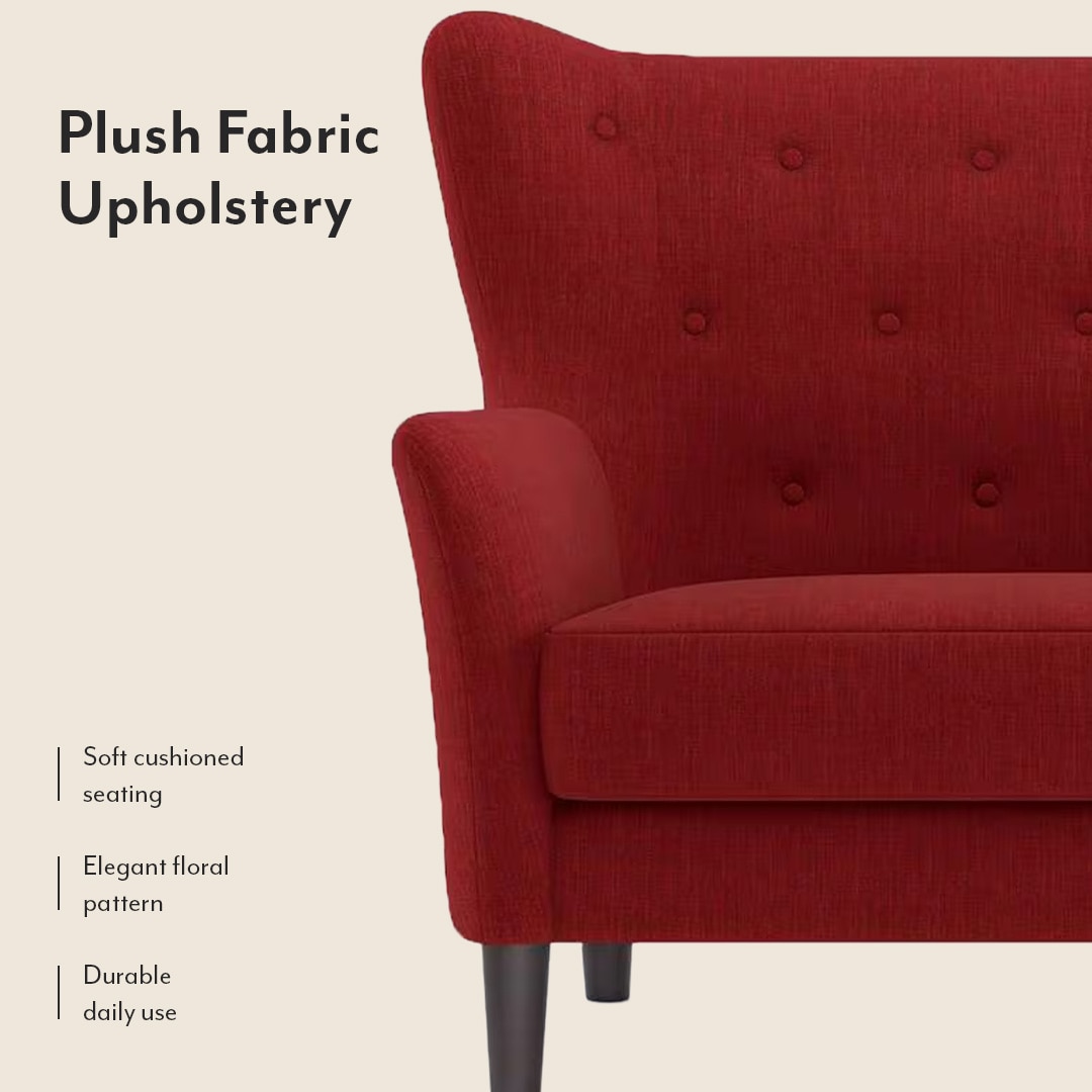 Frida 2 Seater Fabric Loveseat In Salsa Red Colour