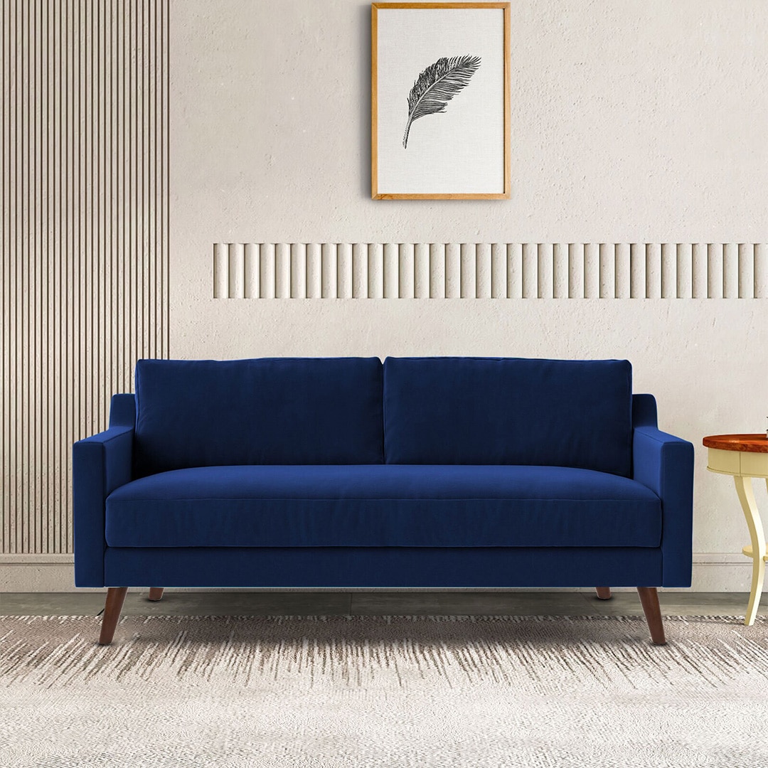 Reiti Velvet 2 Seater Sofa in Navy Blue Colour