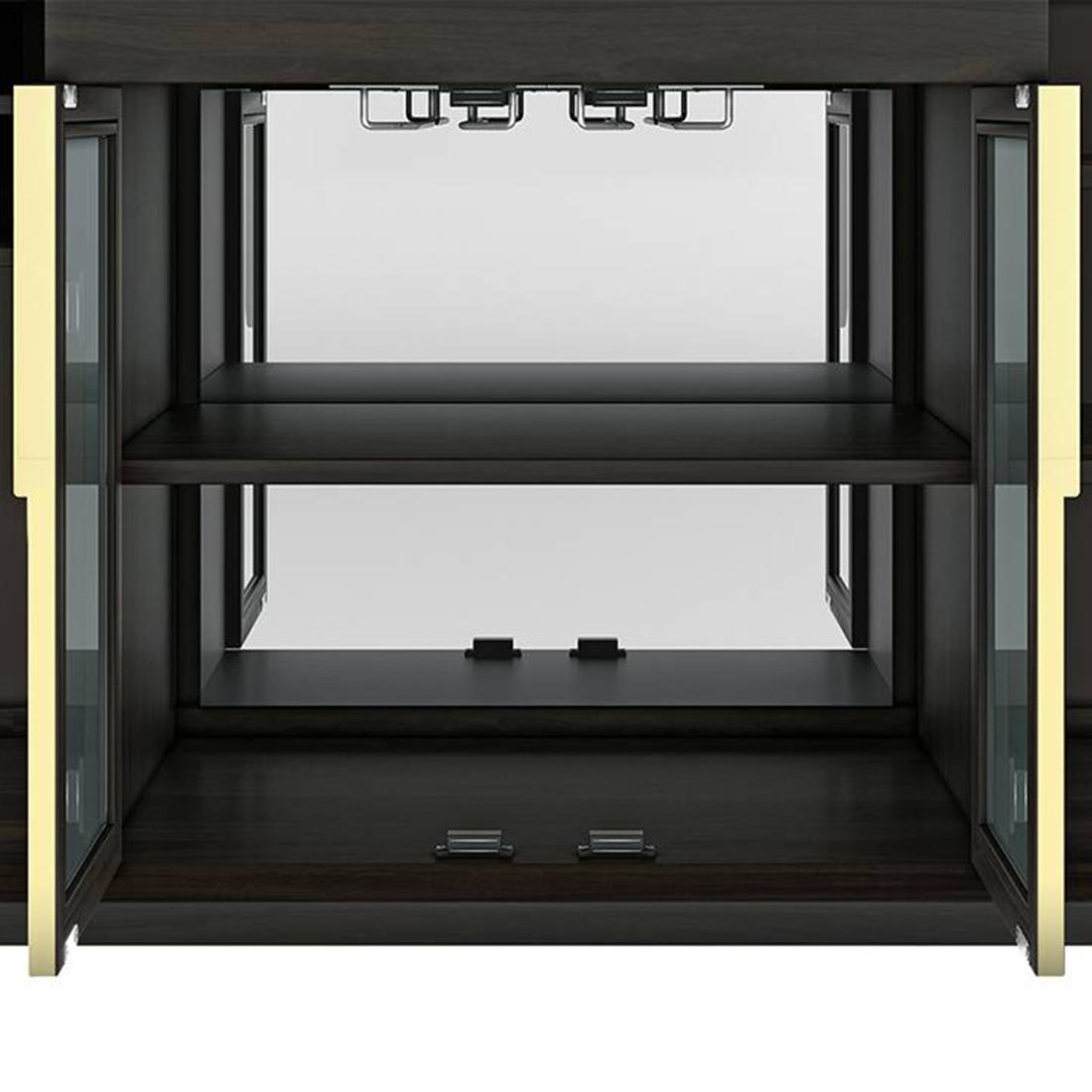 Taarkashi Solid Wood Bar Cabinet in American Walnut Finish