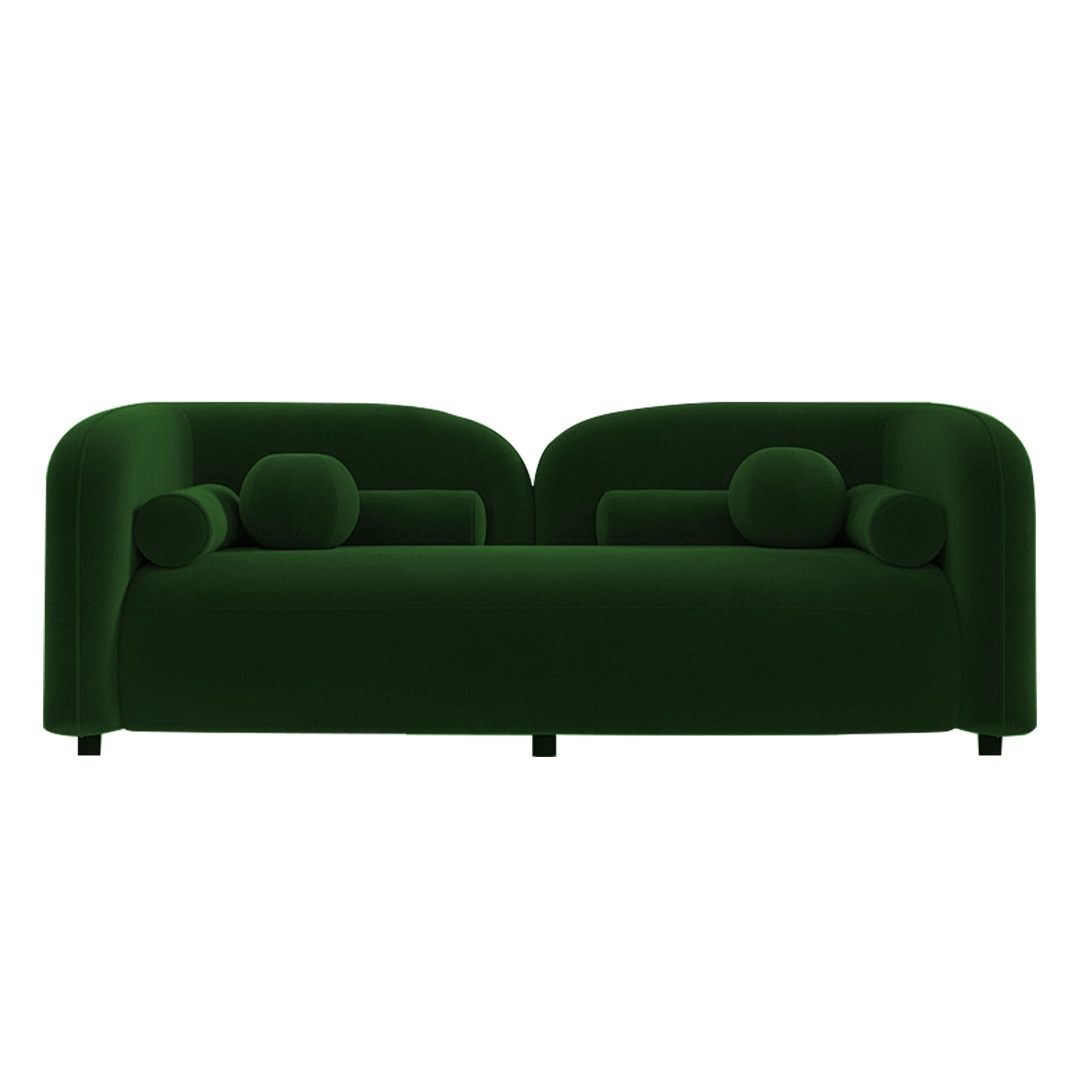 Homro Velvet 2 Seater Sofa in Green Colour