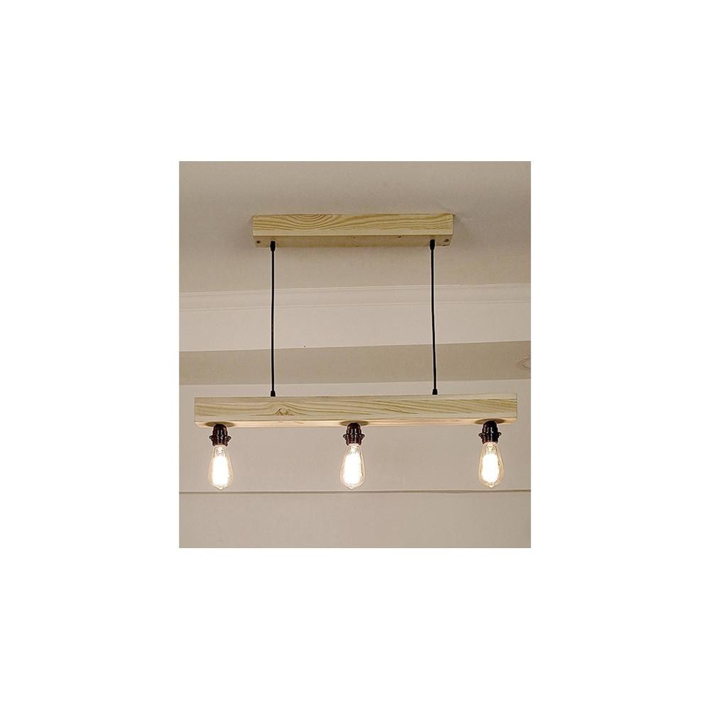 Tavern Beige Solid Wood Cluster Hanging Light