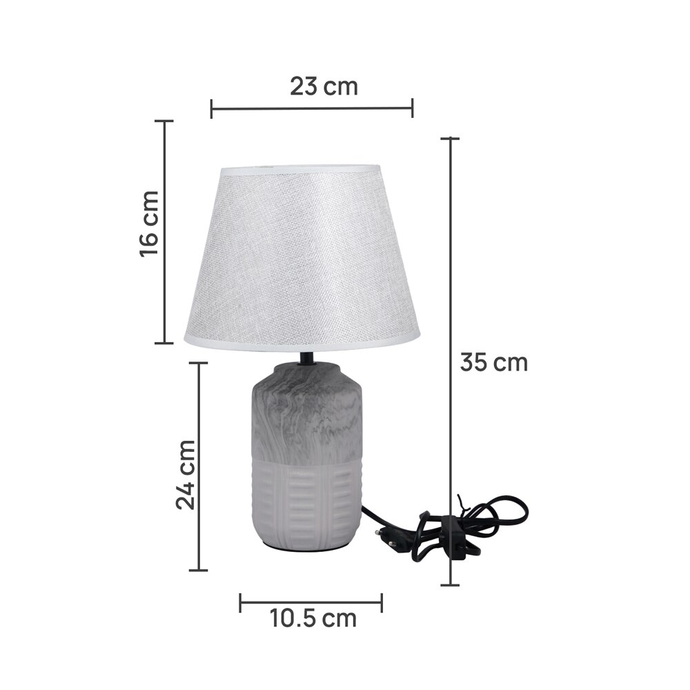 Ceramic Table Lamp Grey Timeless Elegant Design