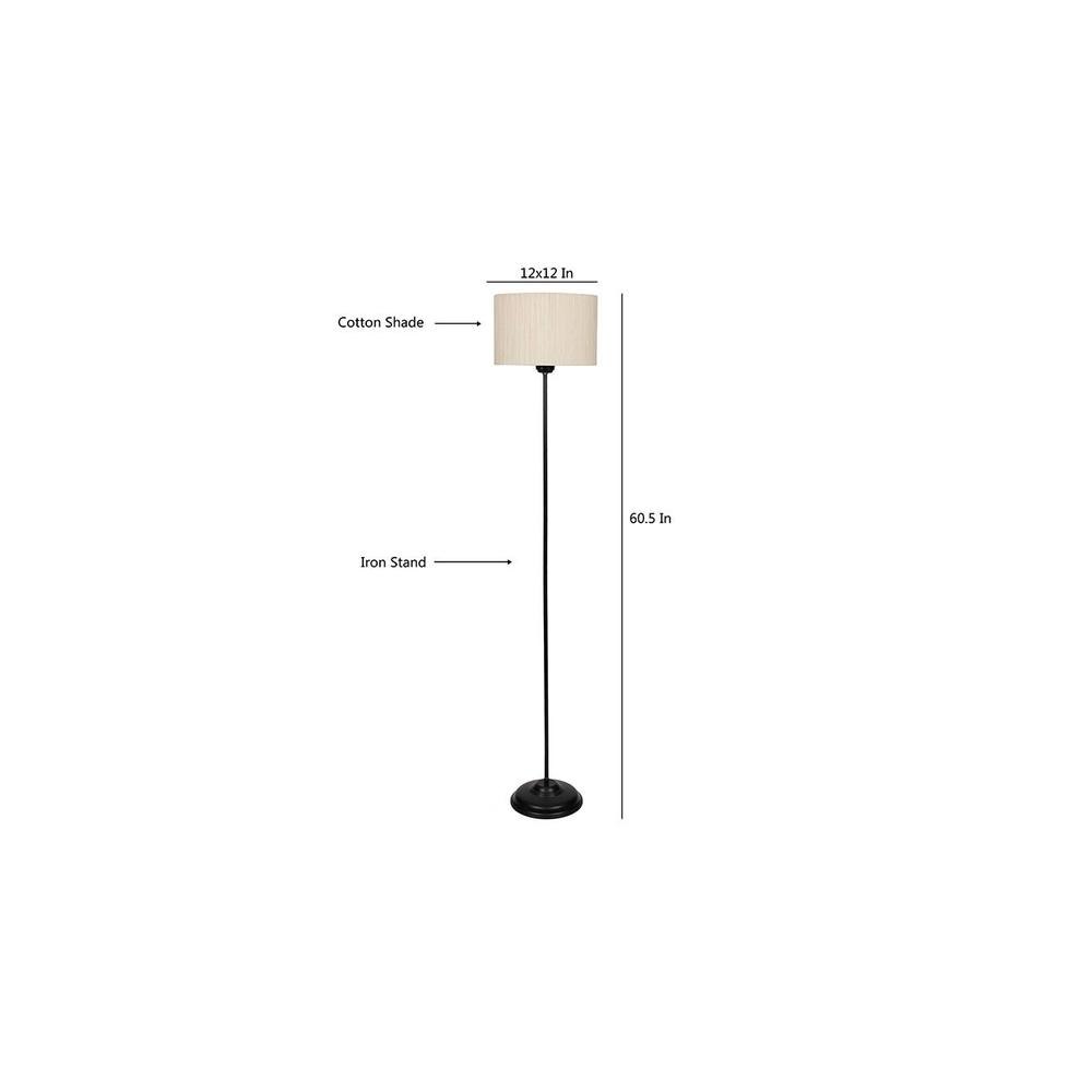 Sawyer Black Cotton Shade Floor Lamp