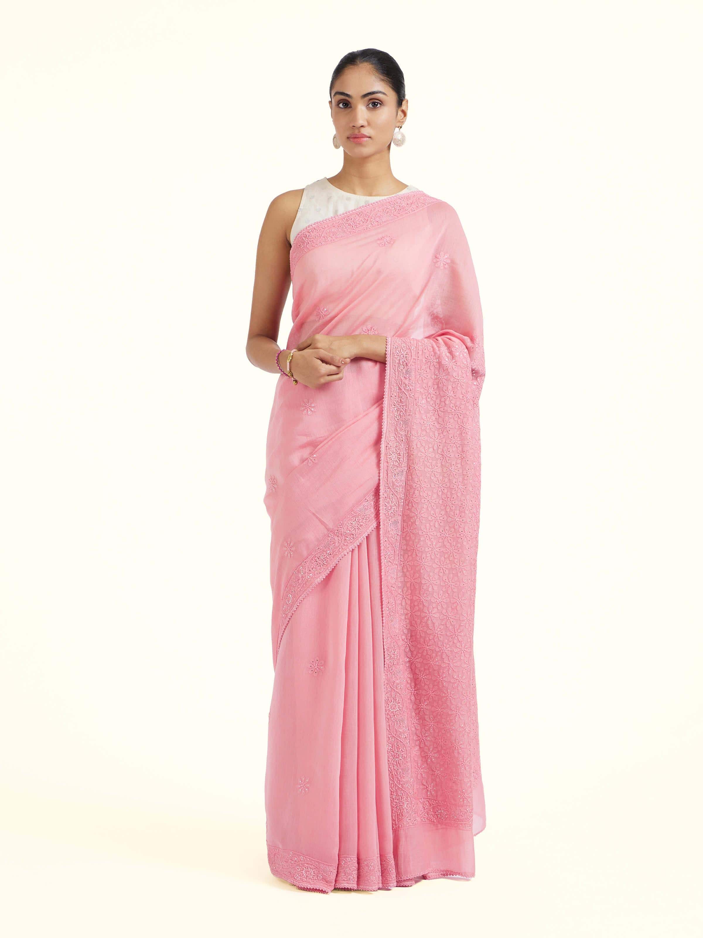 Green Tussar Silk Sujani Embroidered Saree