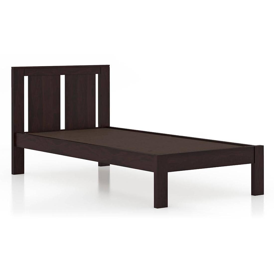 Durban Solid Wood Single Size Non Storage Bed In Mahogany Finish