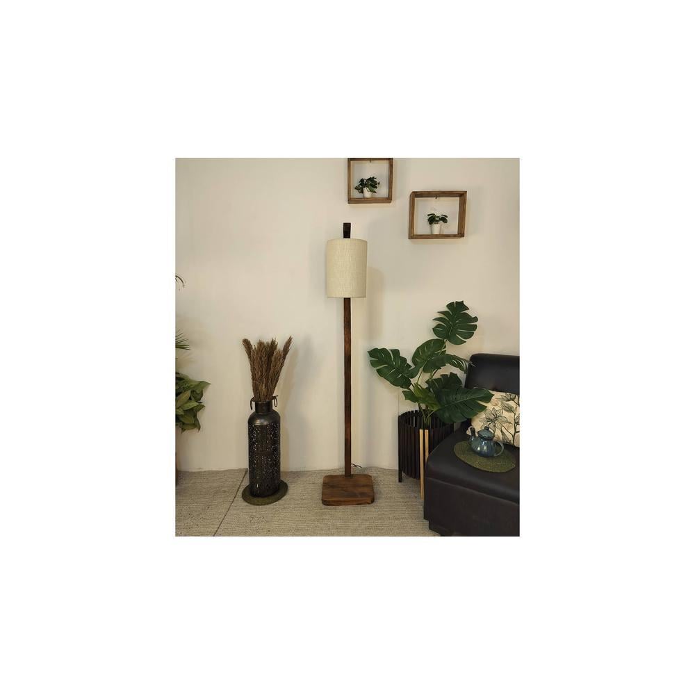 Elementary Beige Jute Floor Lamp with Beige Jute Base