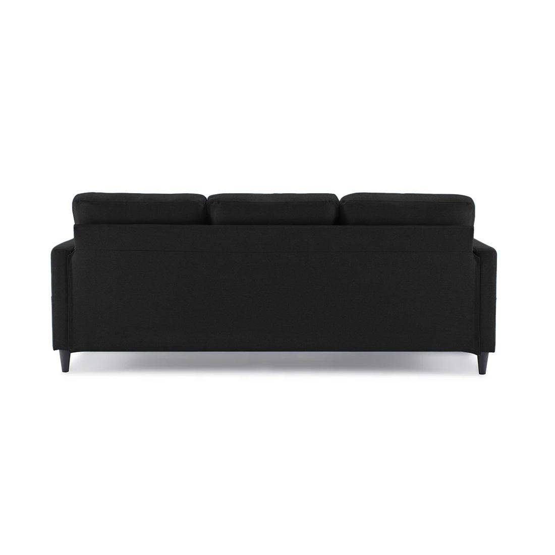 Monznij Sectional Fabric Sofa - Black