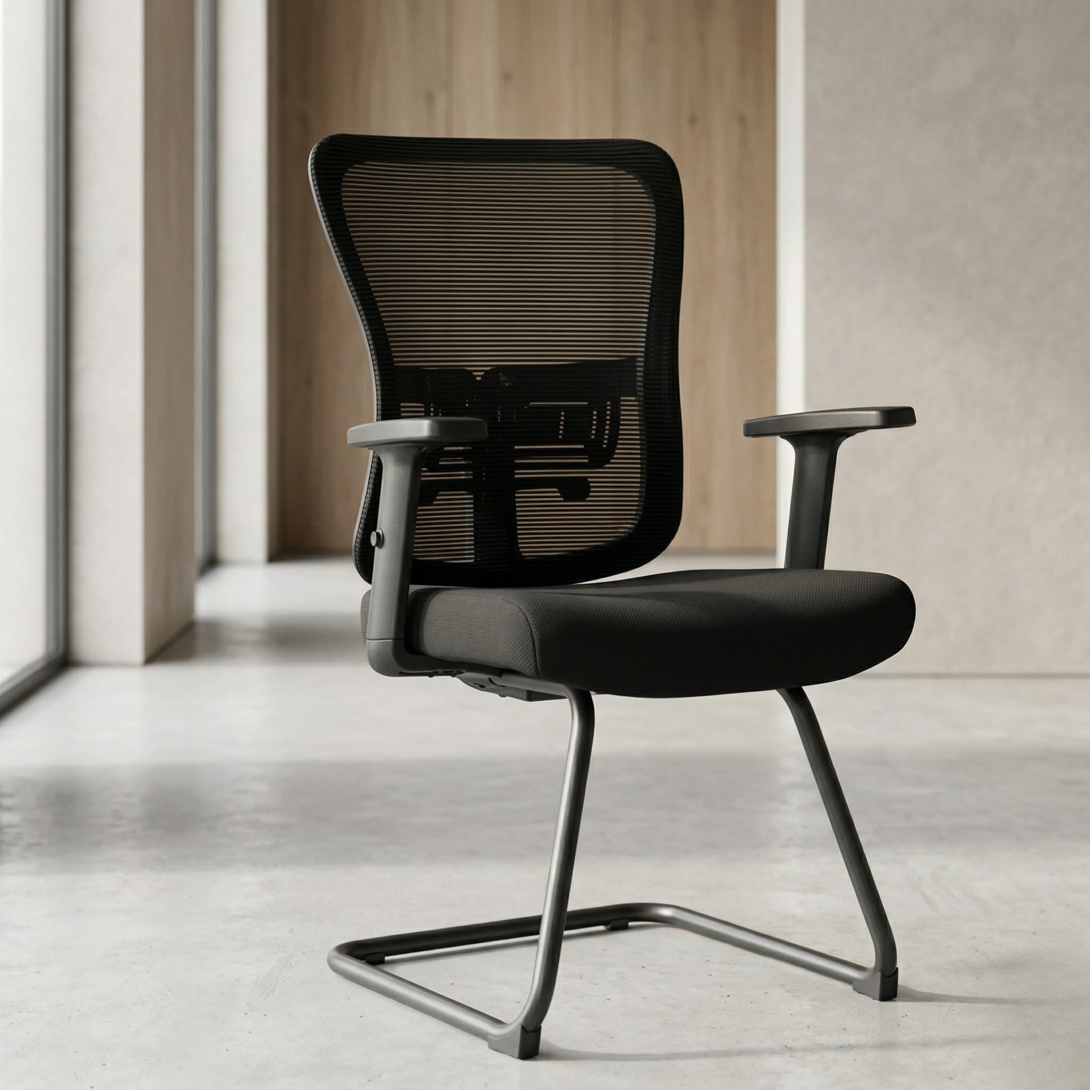 Kepler Brooks Ignis Visitor Chair in Black Colour - Kepler Brooks