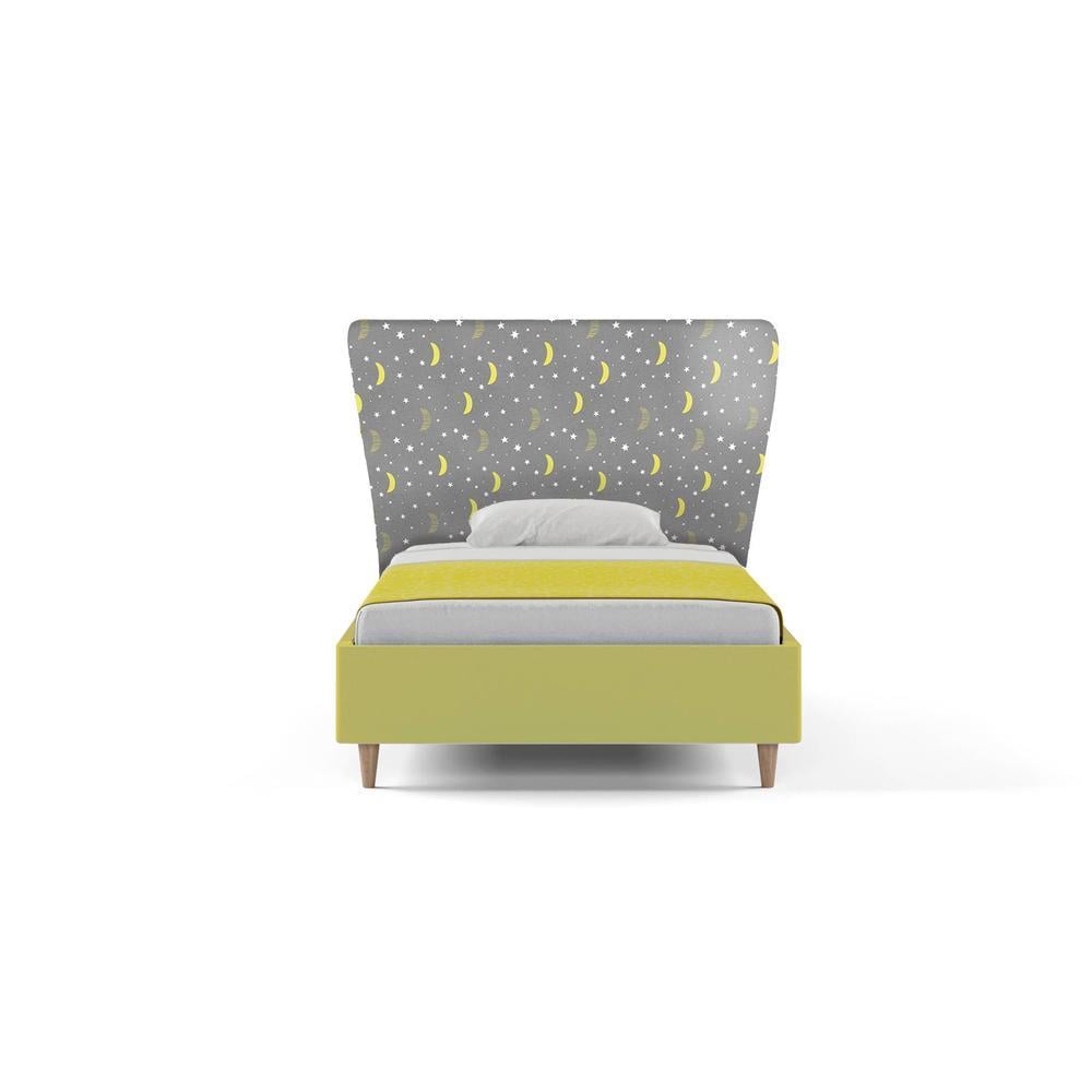 Doodle Engineered Wood Bed in Yellow Colour