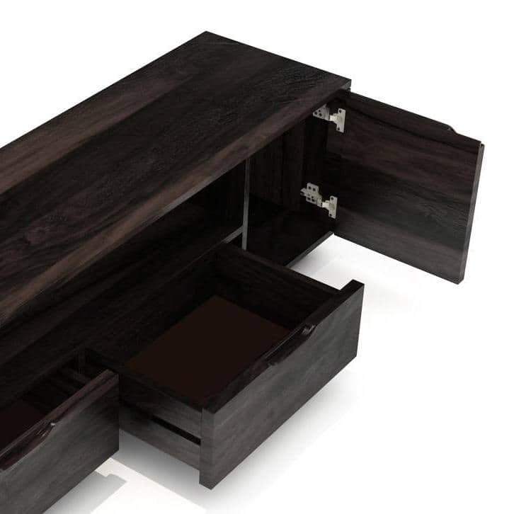 Zephyr Solid Wood Free Standing TV Unit in Mahogany Finish