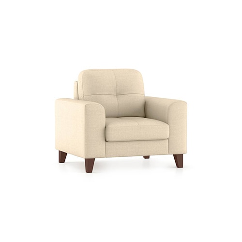 Verona Essential 1 Seater Fabric Sofa in Pearl Colour