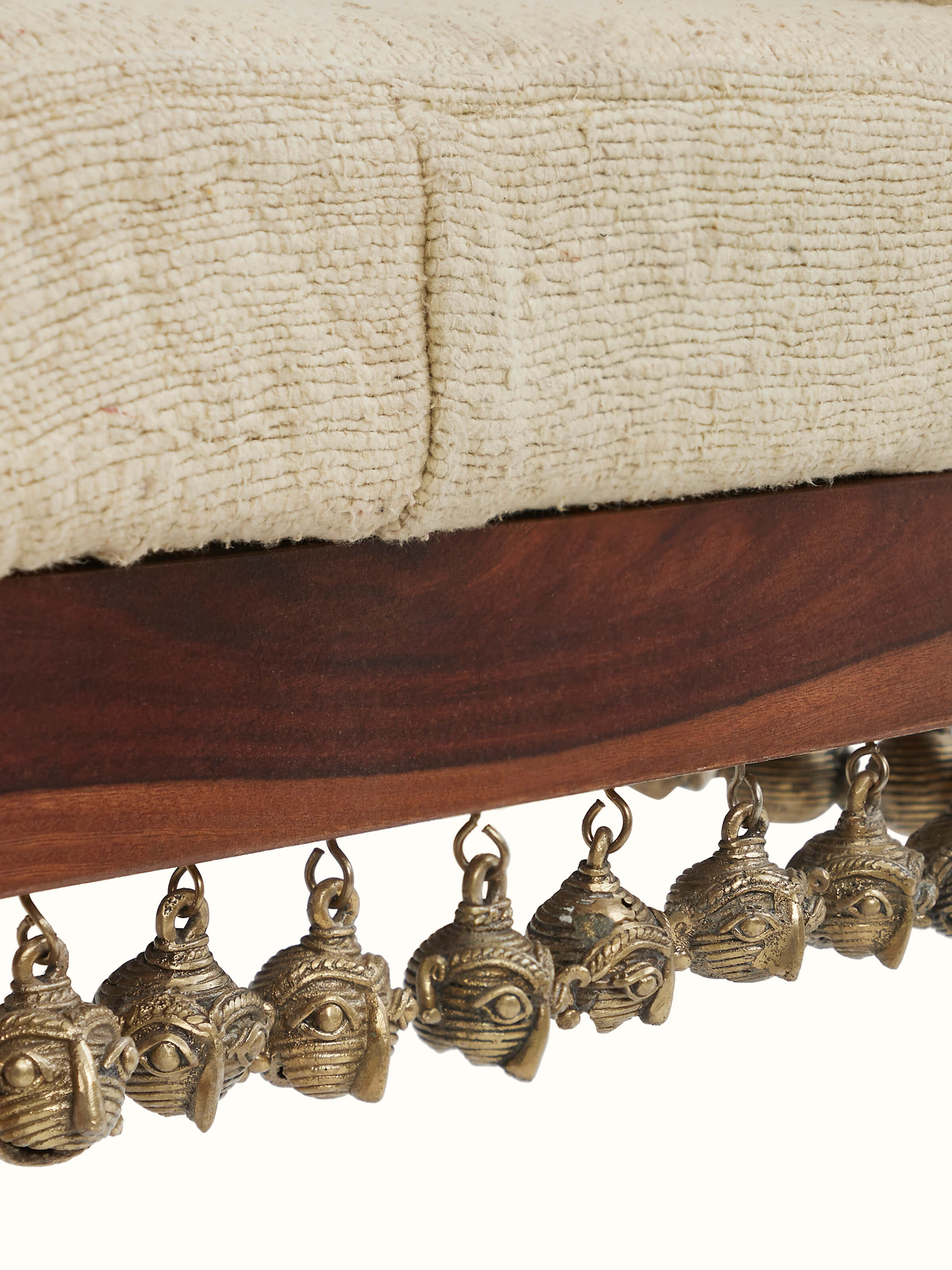 Silk Upholstered Sheesham Wood Bar Chair