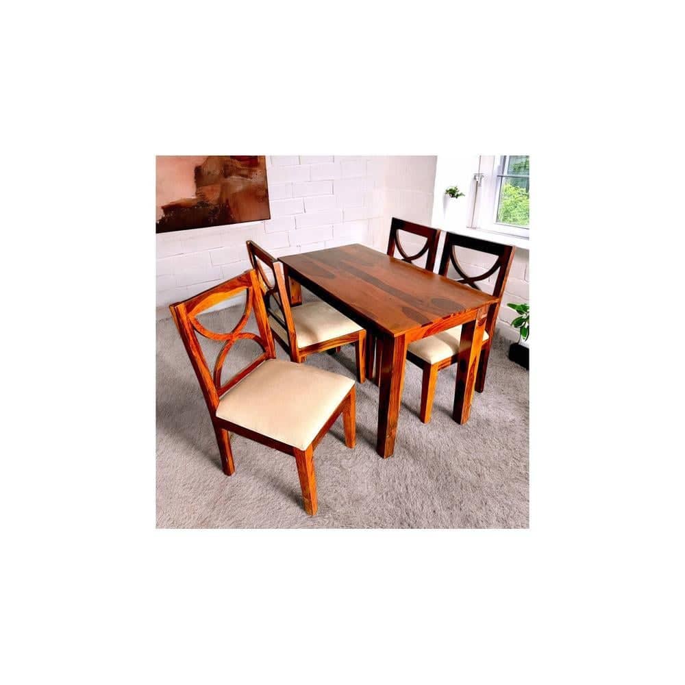 Oakmont Sheesham Wood Accent 4 Seater Dining Table Set