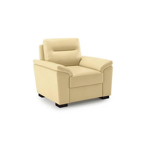 Adelaide 1 Seater Leatherette Sofa in Cream Colour