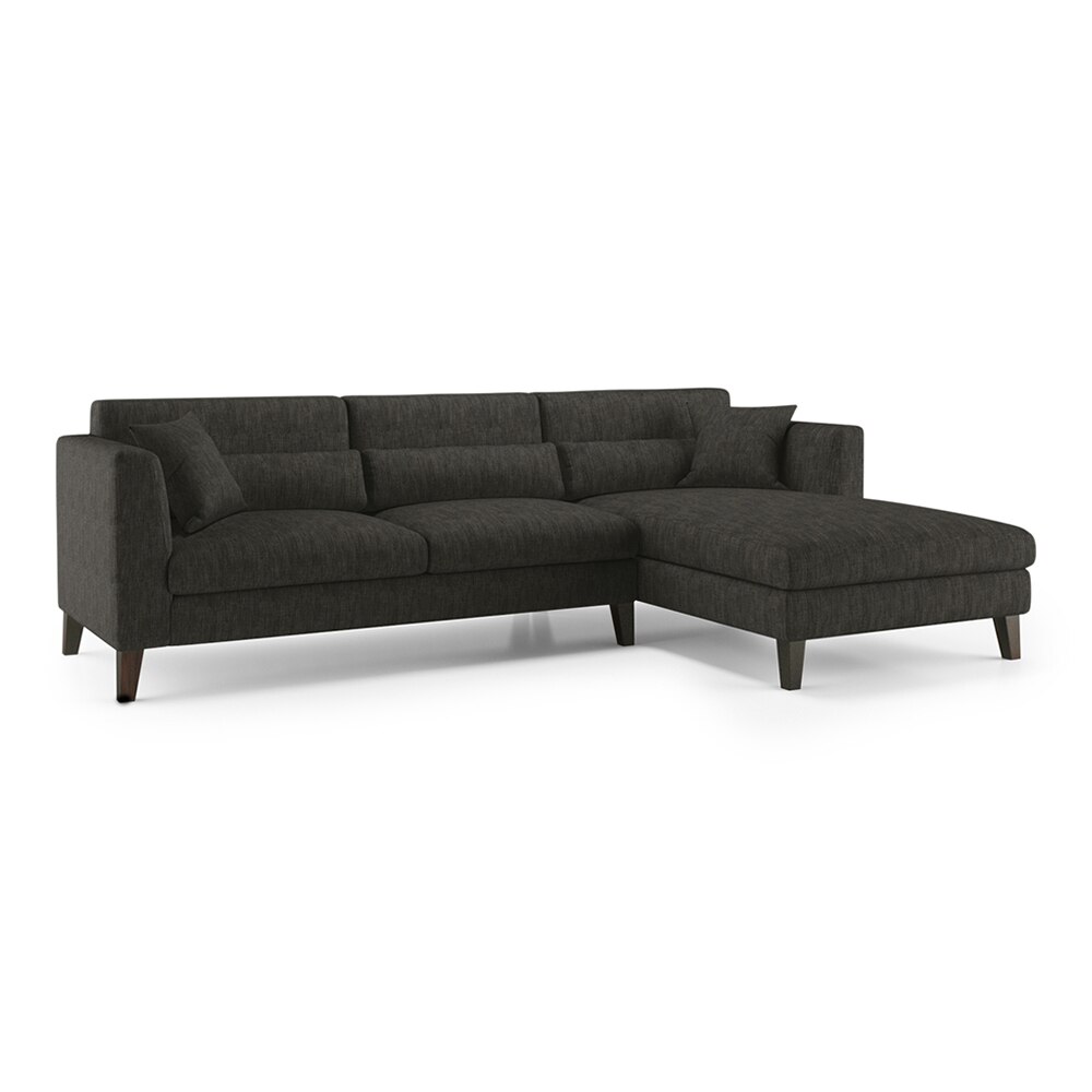 Lewis Sectional Sofa (Colour : Graphite Grey, Cushion : Hard, Seater : Right Aligned 3 Seater + Right Aligned Chaise)