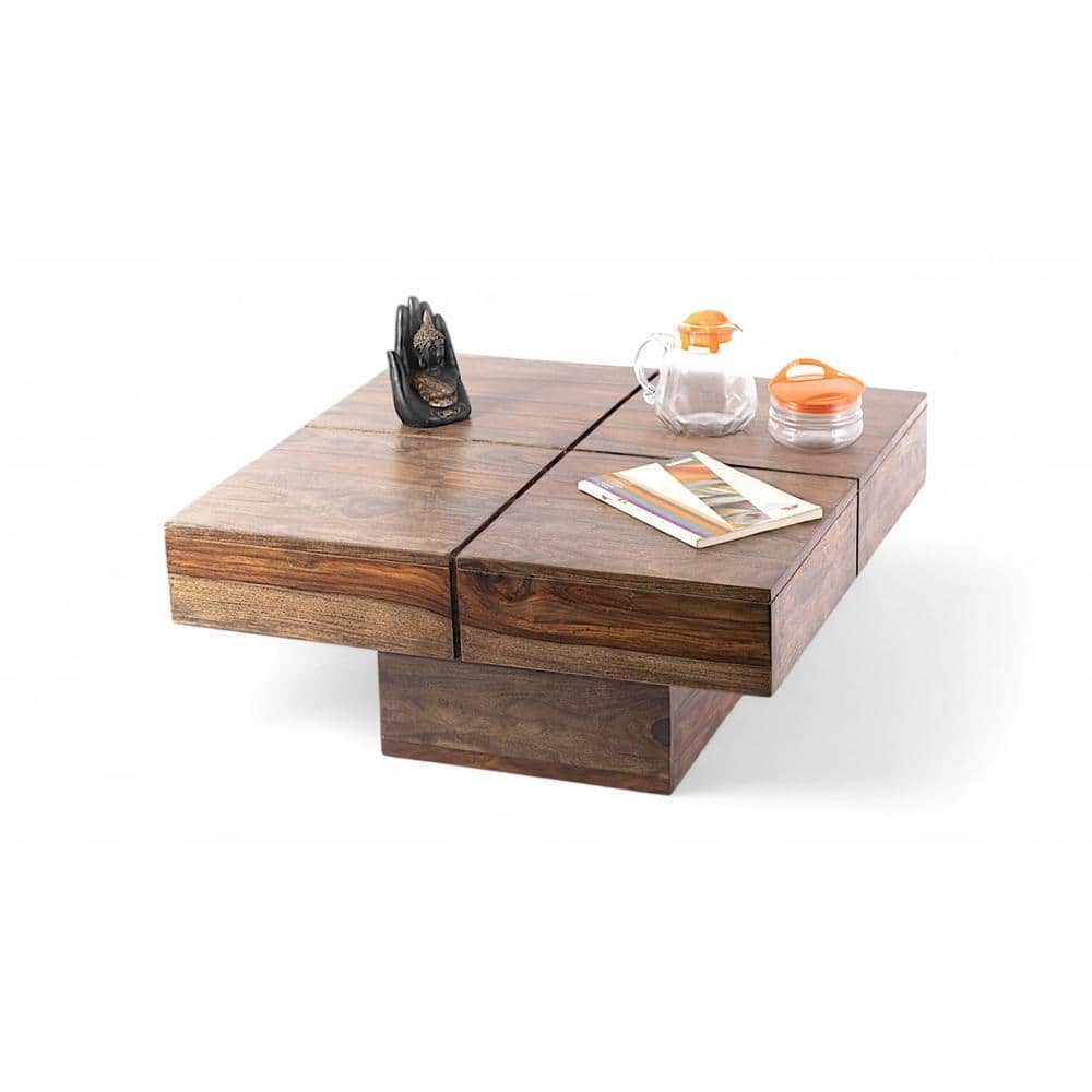 Montreal Sheesham Wood Coffee Table In Teak Finish