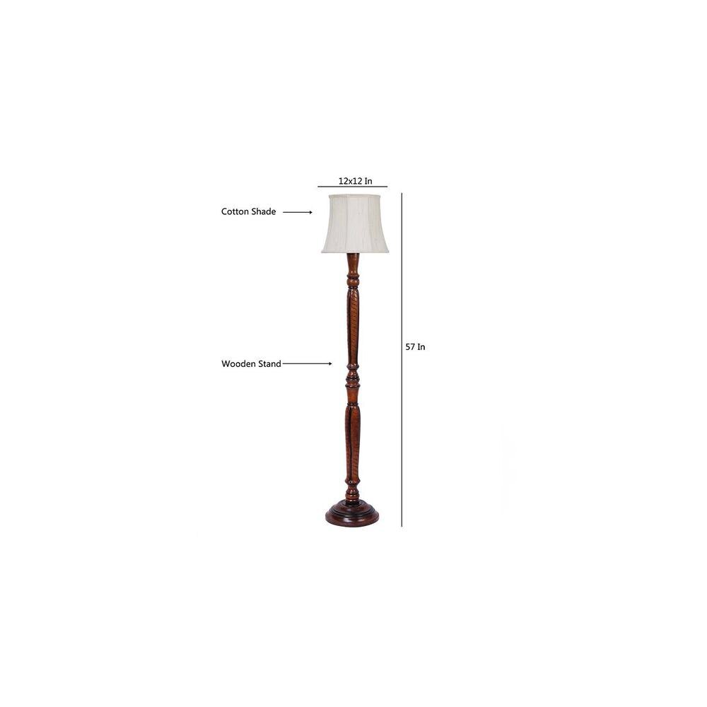 Calloway Brown Cotton Shade Floor Lamp