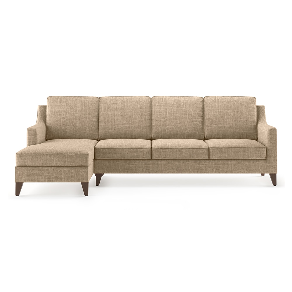Abbey Sectional Sofa (Colour : Sandshell Beige, Cushion : Hard, Seater : Left Aligned 3 Seater + Left Aligned Chaise) - Urban Ladder