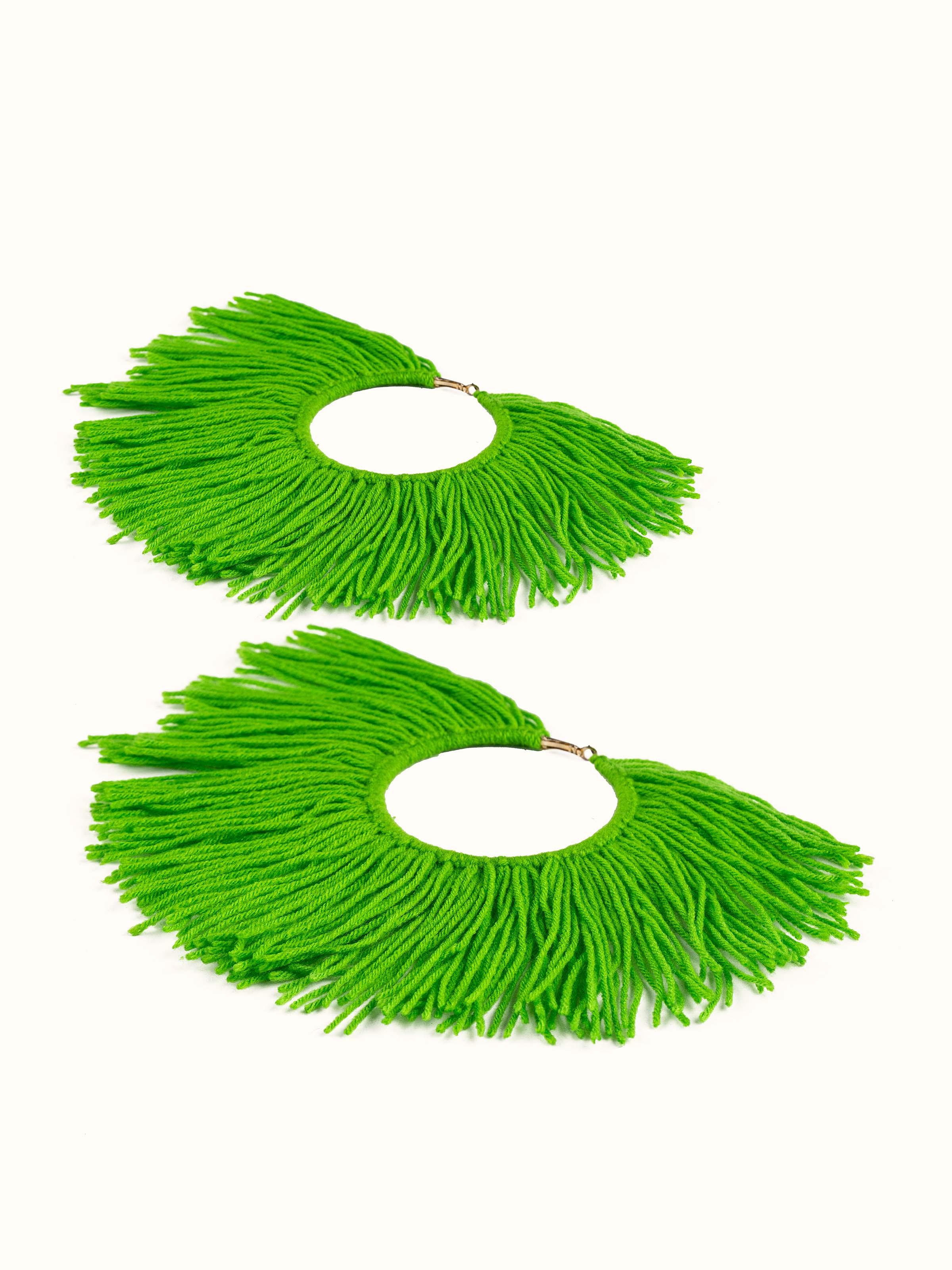 Close-up view of Wool Yarn Hoops emphasizing the intricate yarn texture and design by Swadesh