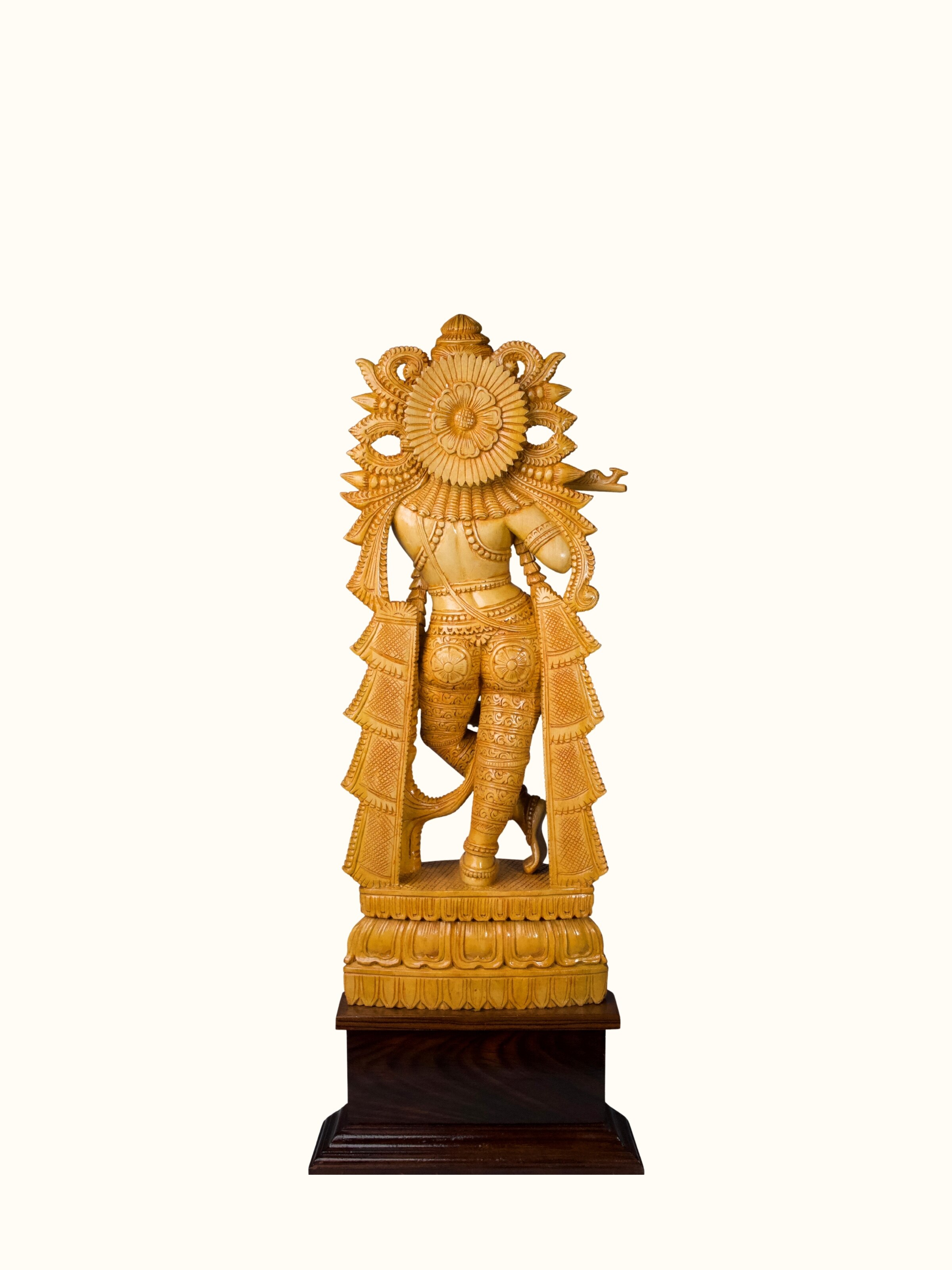 Wood Carved Krishna Idol