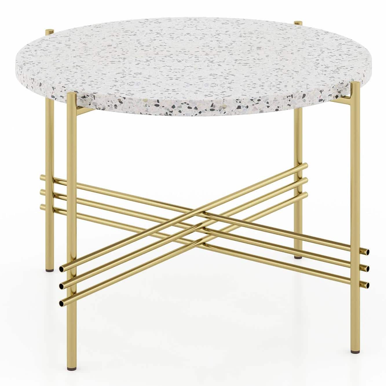 Maria Round Metal Coffee Table In Brass Finish
