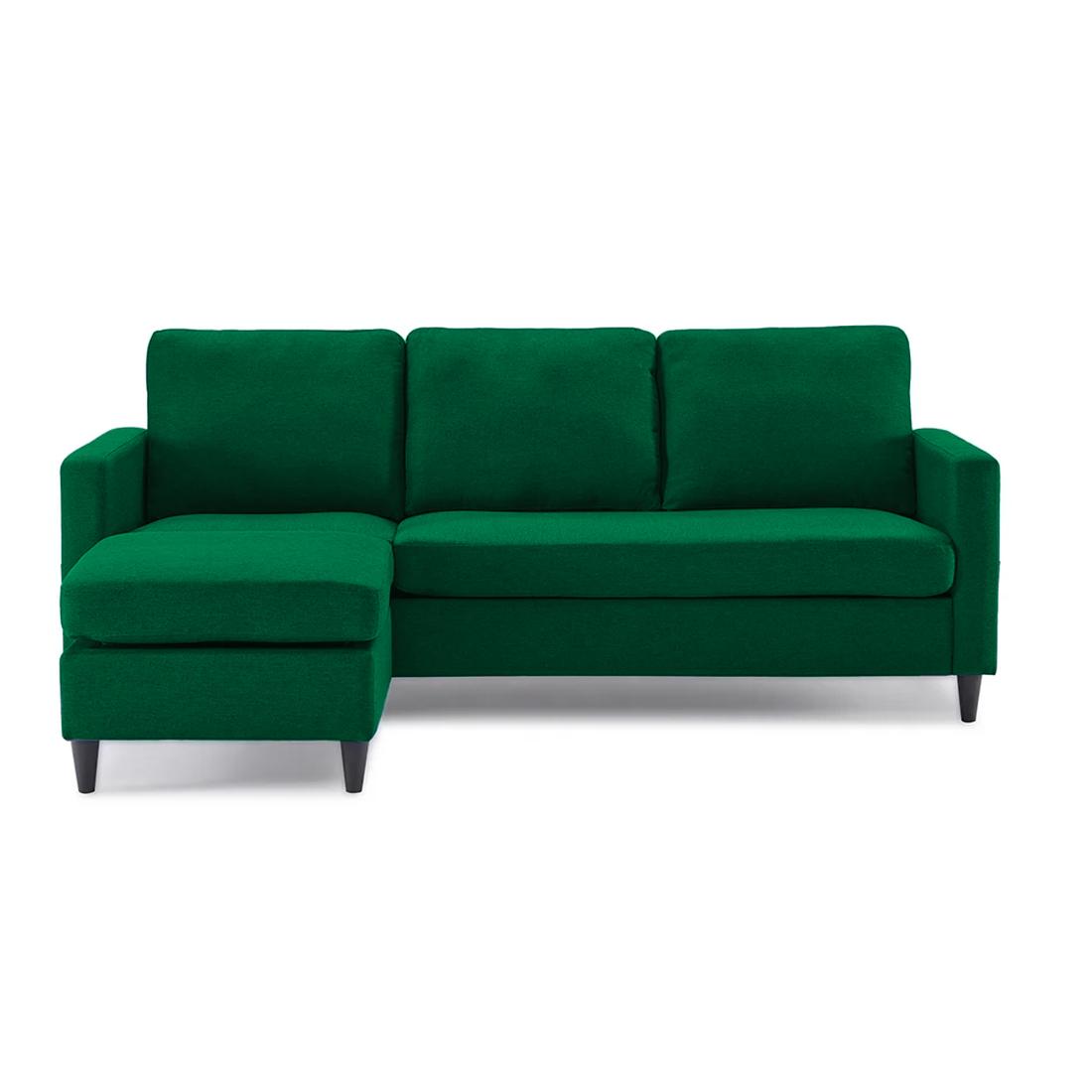 Monznij Sectional Fabric Sofa - Green