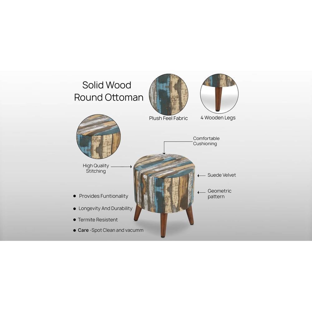 Jack Solid Wood  Ottomon in  Multicolor Colour