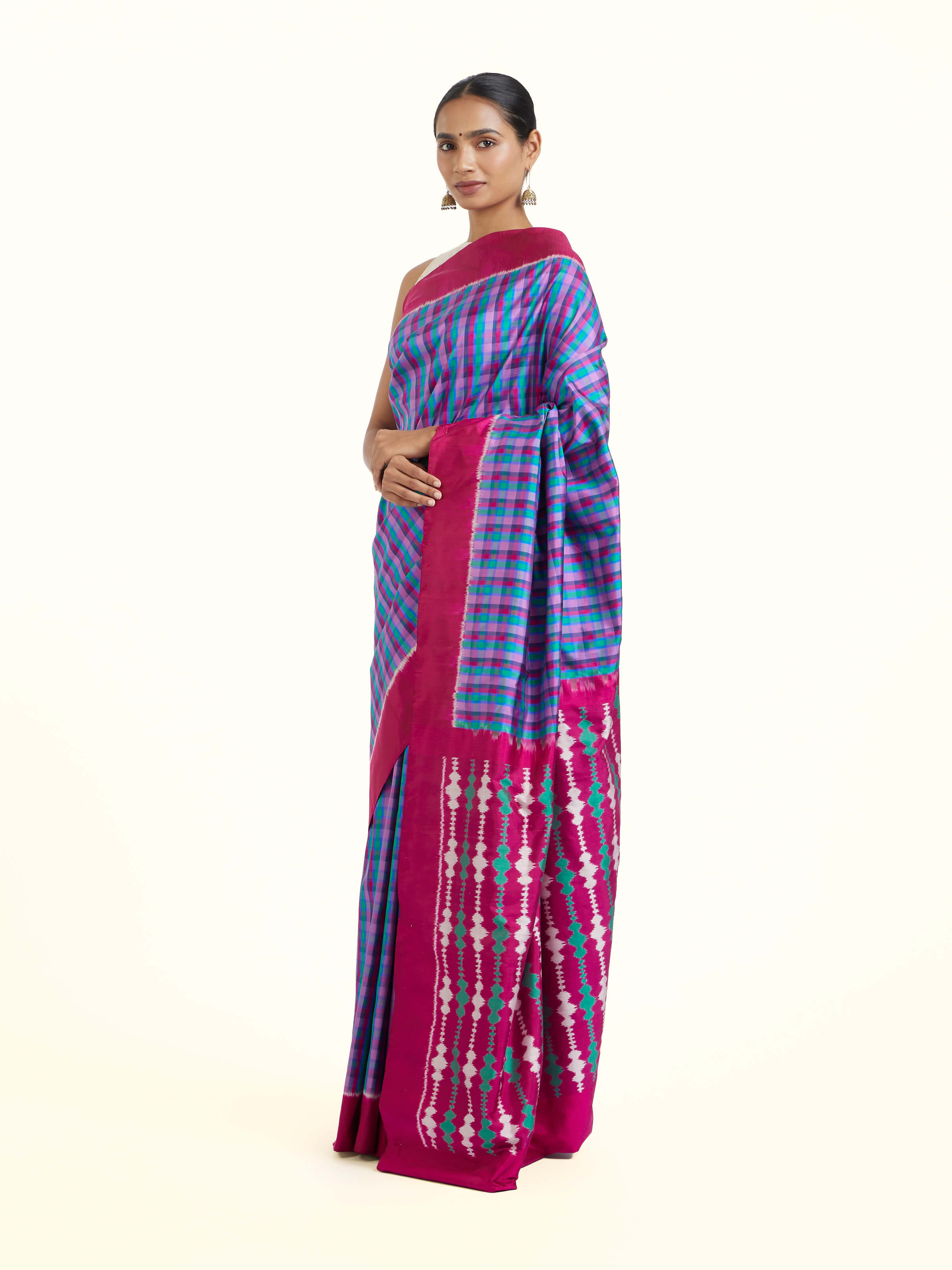 Blue Pochampally Single Ikat Saree