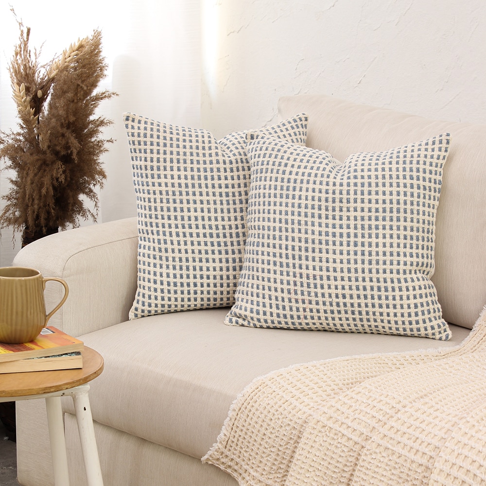 Girnar Set Of 2 Cushion Covers With Dark Blue Colour - House This