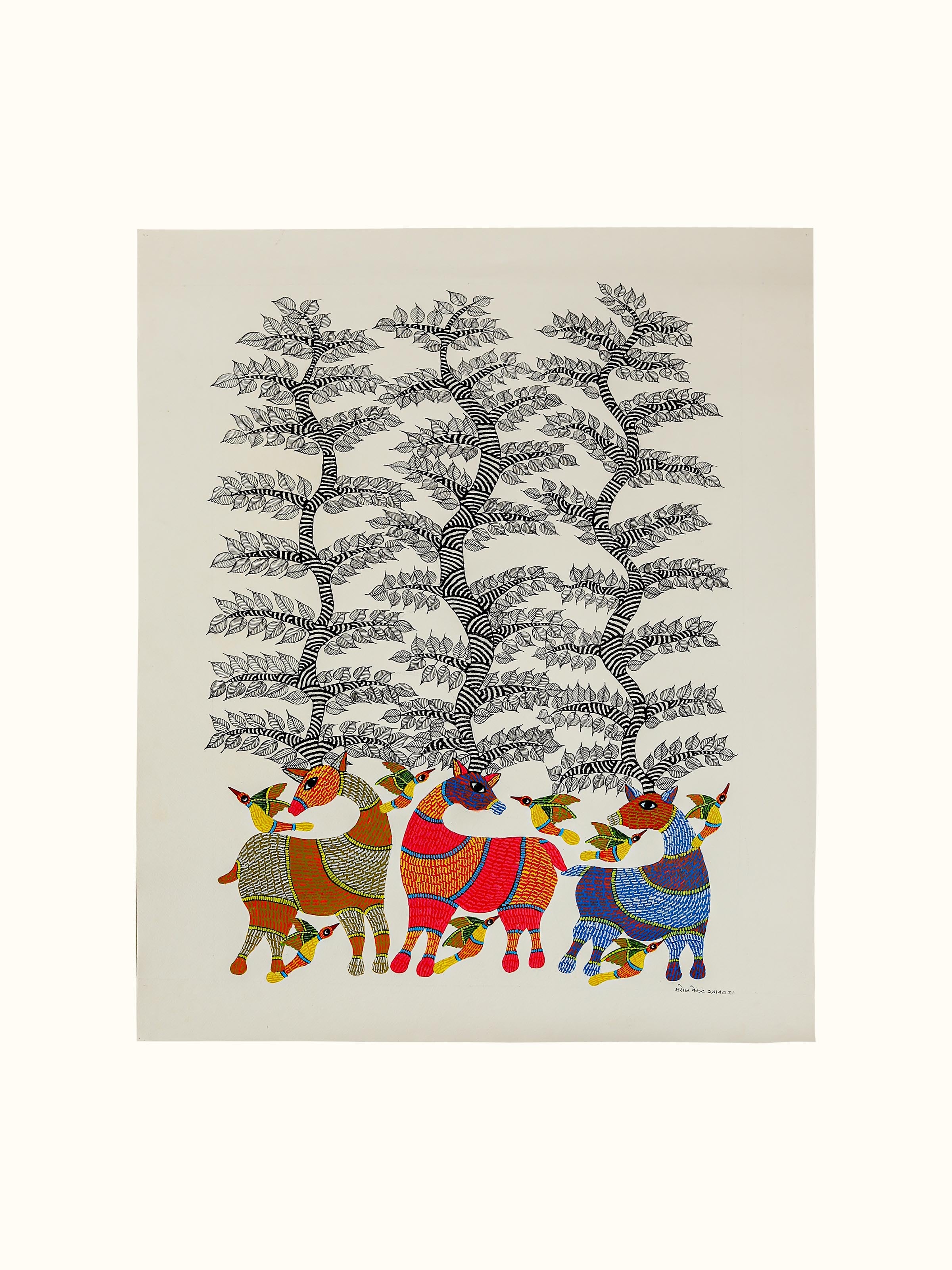 Antlers Of Eternity Gond Art