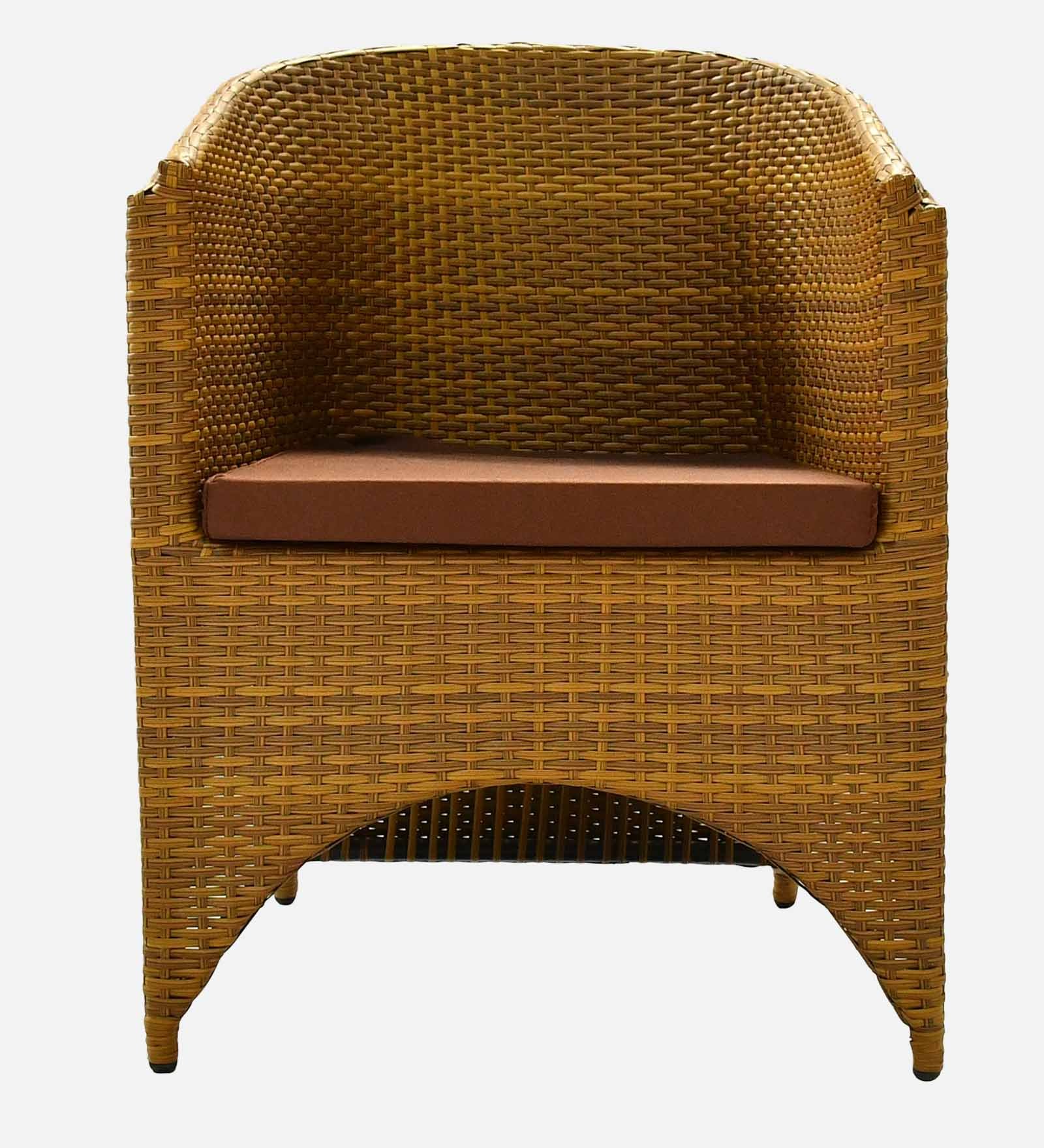 Hobart Wicker Chair In Beige Brown Tone Finish