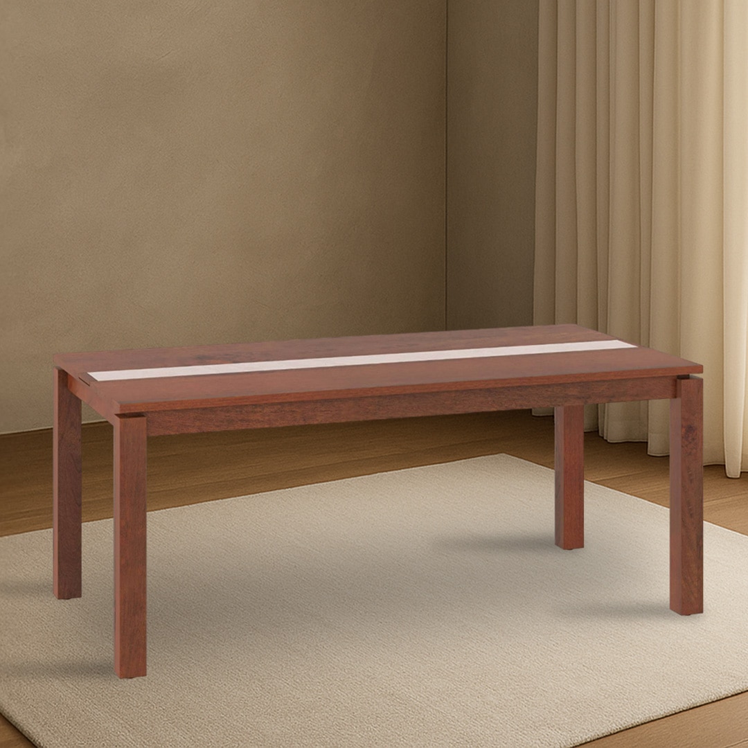 Atlas Crest Solid Wood 6 Seater Dining Table In Honey Finish