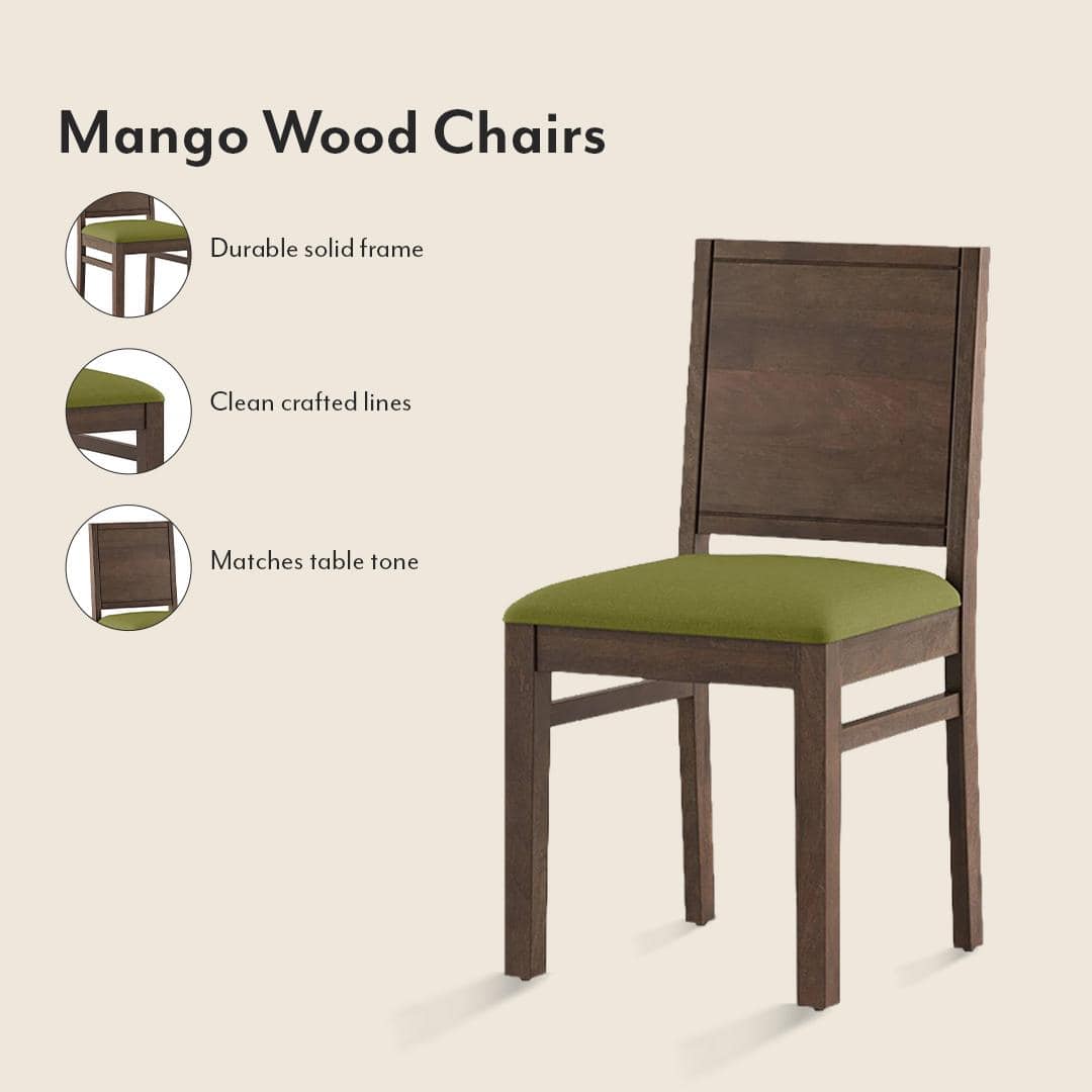 Atlas Crest Solid Wood 6 Seater Dining Table with Atlas Dining chairs Set