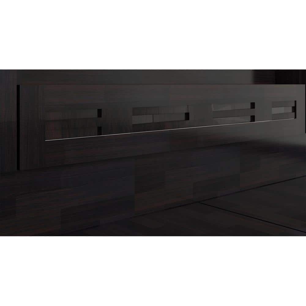 Hideki Goldline Queen Size Bed In Wenge Finish