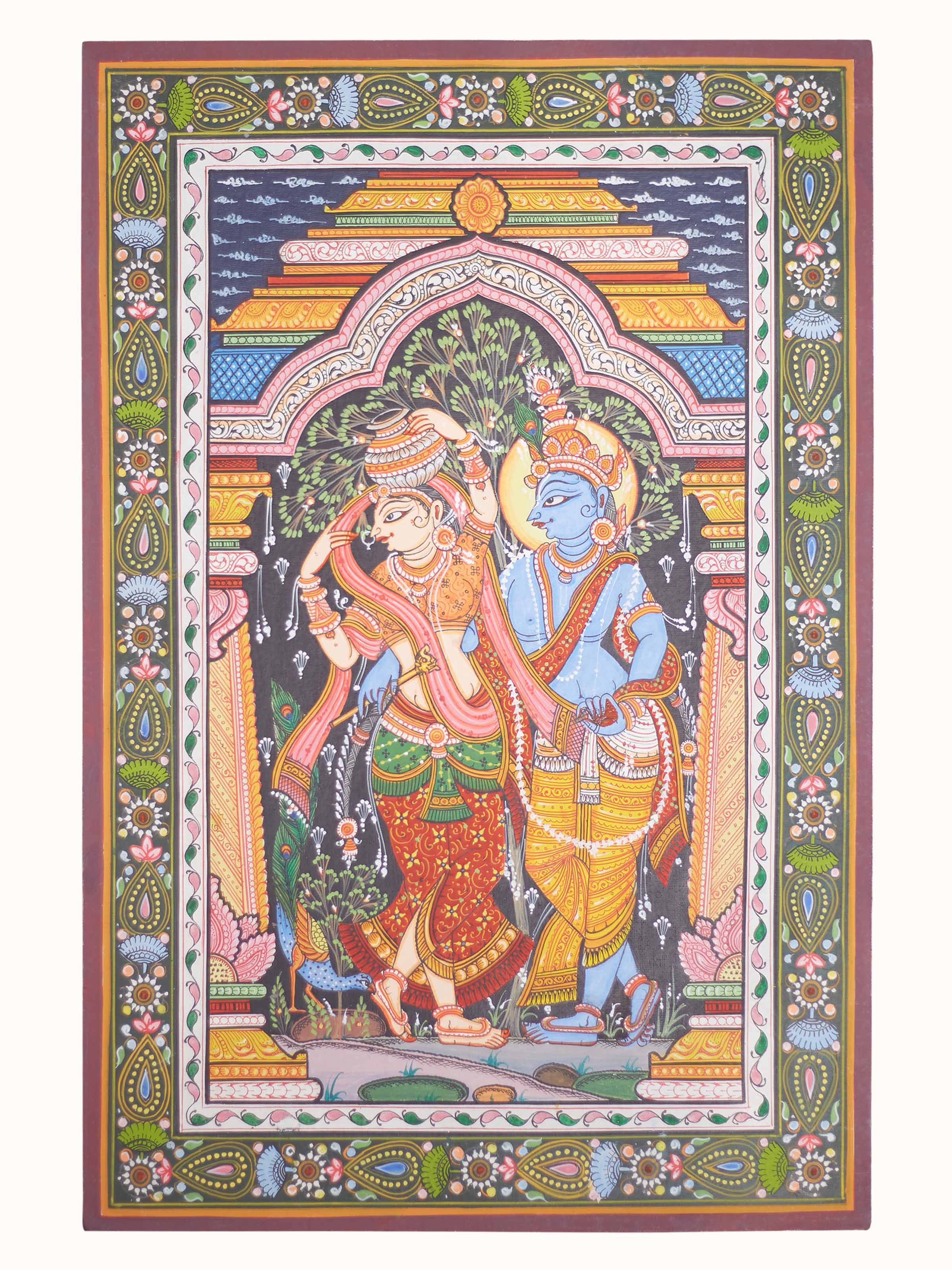 Radha Krishna Patachitra Painting