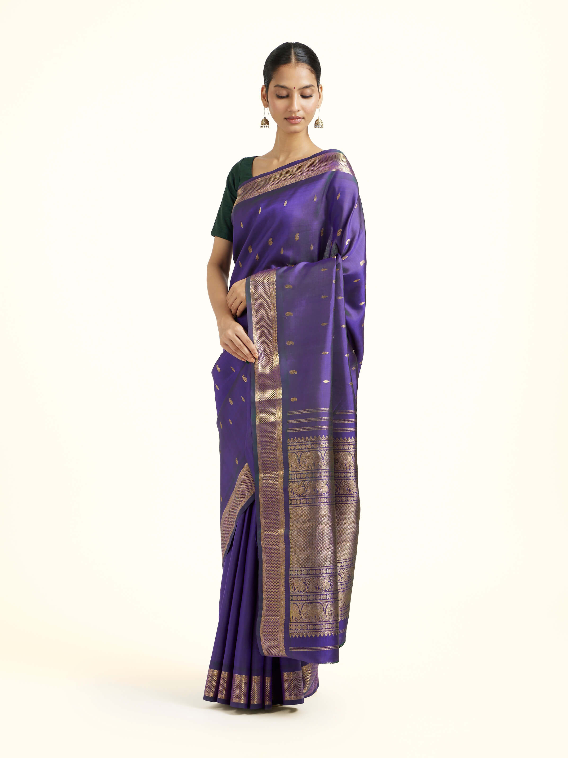 Blue Silk Kancheepuram Handloom Saree