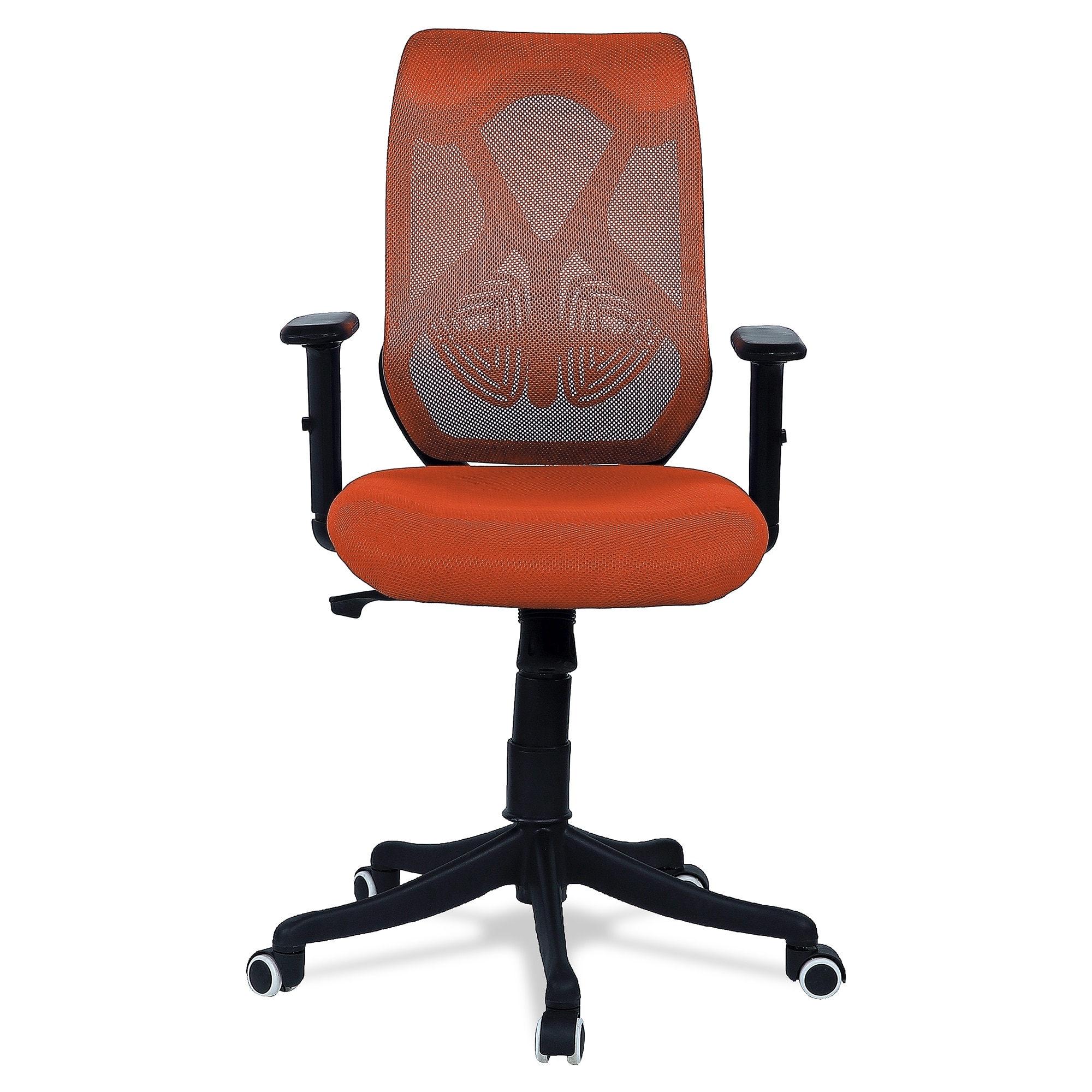Zeeazyana Mid Back Ergonomic Chair in Orange Colour