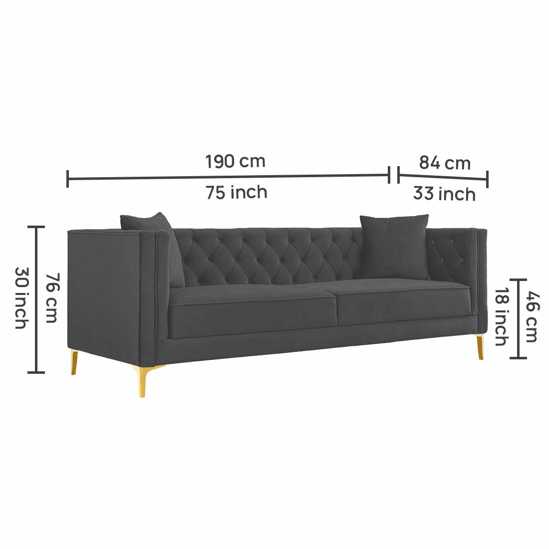 Haruko Fabric Sofa - Grey