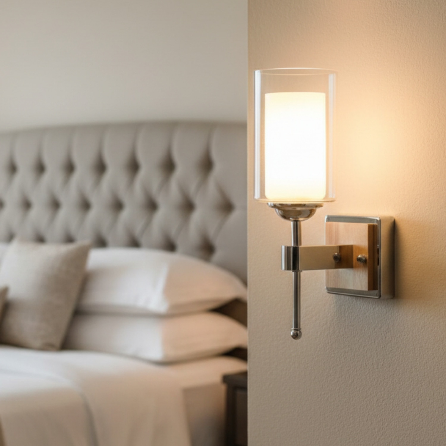 Eliante Modern Wall Lights Mild Steel & Glass Material Chrome, Brown & White Finish - Eliante