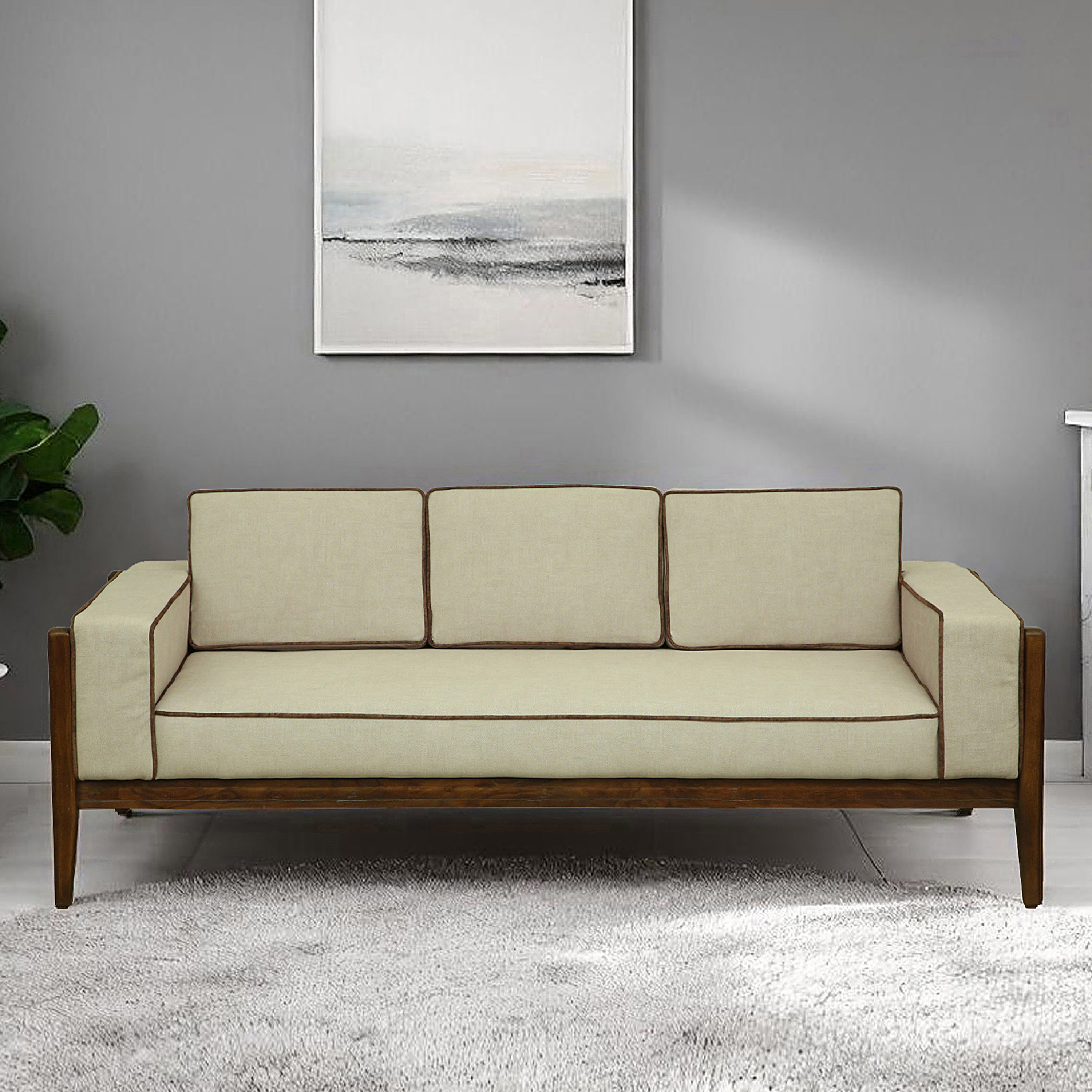 Boston 3 Seater Sofa In Beige Colour