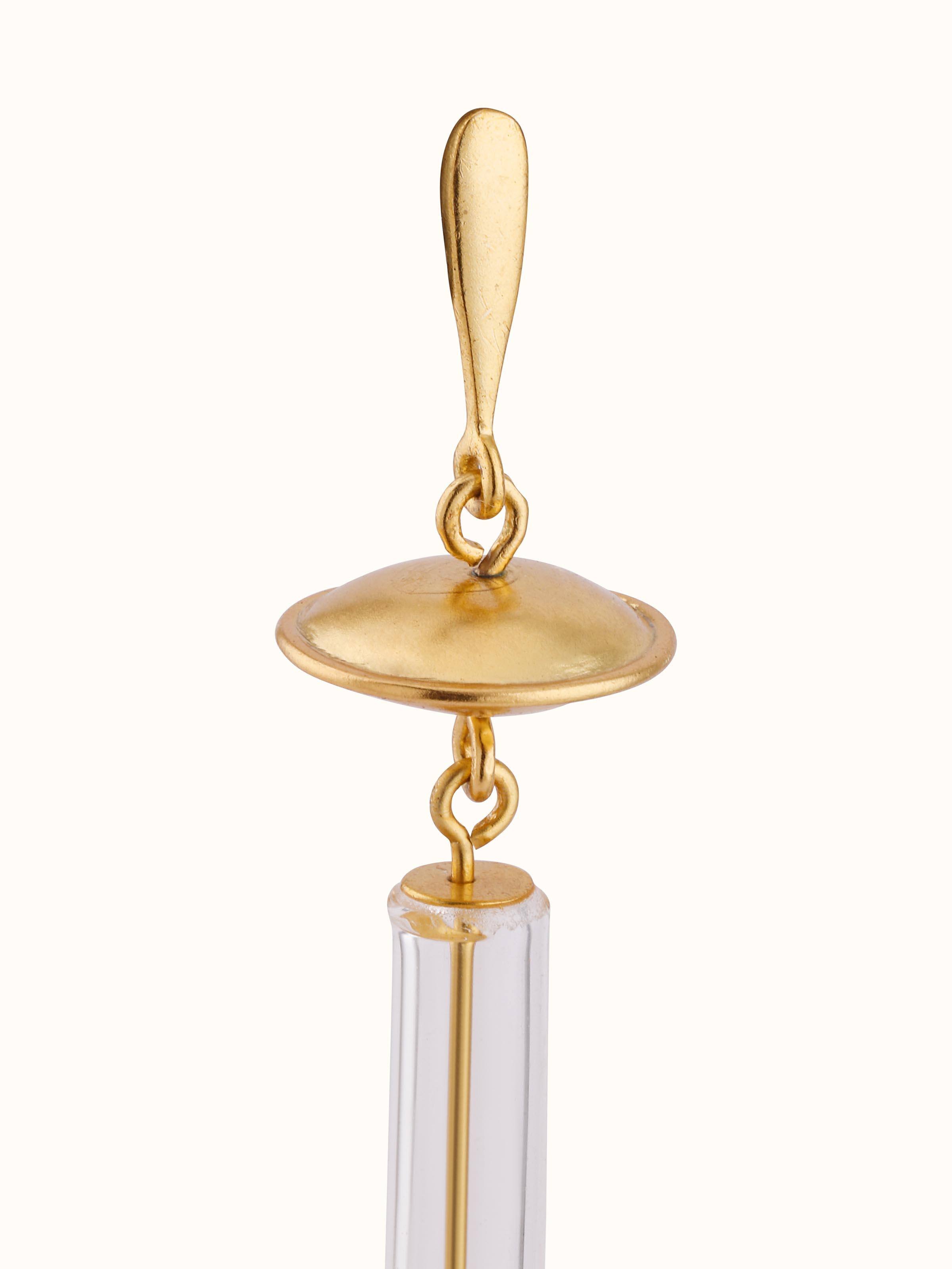 Silver Flame Glass Drop Earrings