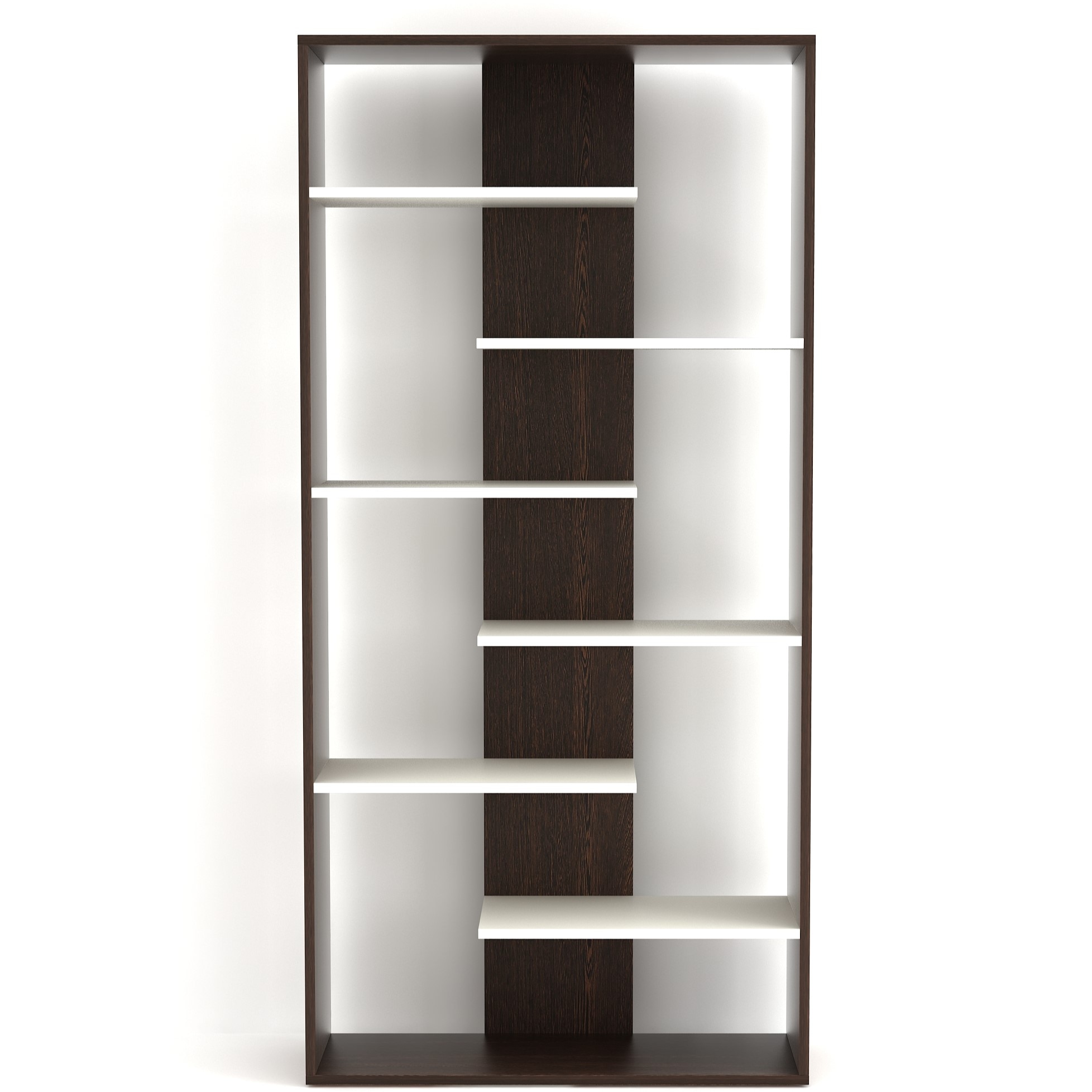 BLUEWUD Maxelle Engineered Wood Bookshelf Cabinet Book Rack Organizer with Shelves for Decor Display, Cabinet Floor Standing for Home Library (Wenge & White)