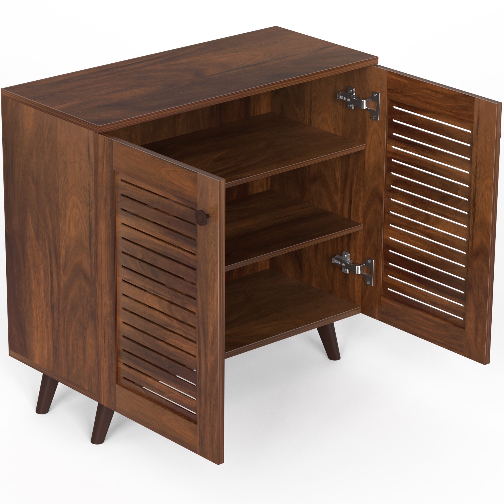 BLUEWUD Carlem Engineered Wood 2 Doors Shoe Rack Cabinet Slipper Footwear Stand Organizer with Drawer can Store Up to 12 Pairs for Hall Living Room Home Furniture (Brown Maple)