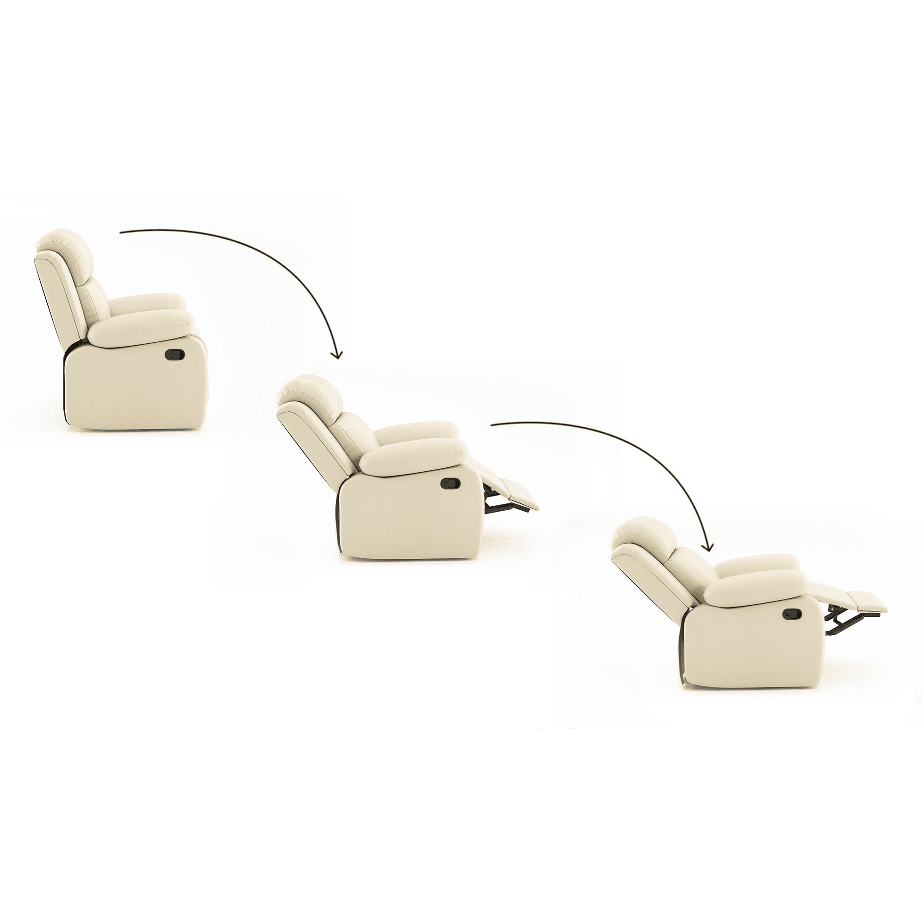 Griffin Single Seater Recliner Ancient Ivory Cream Leatherette