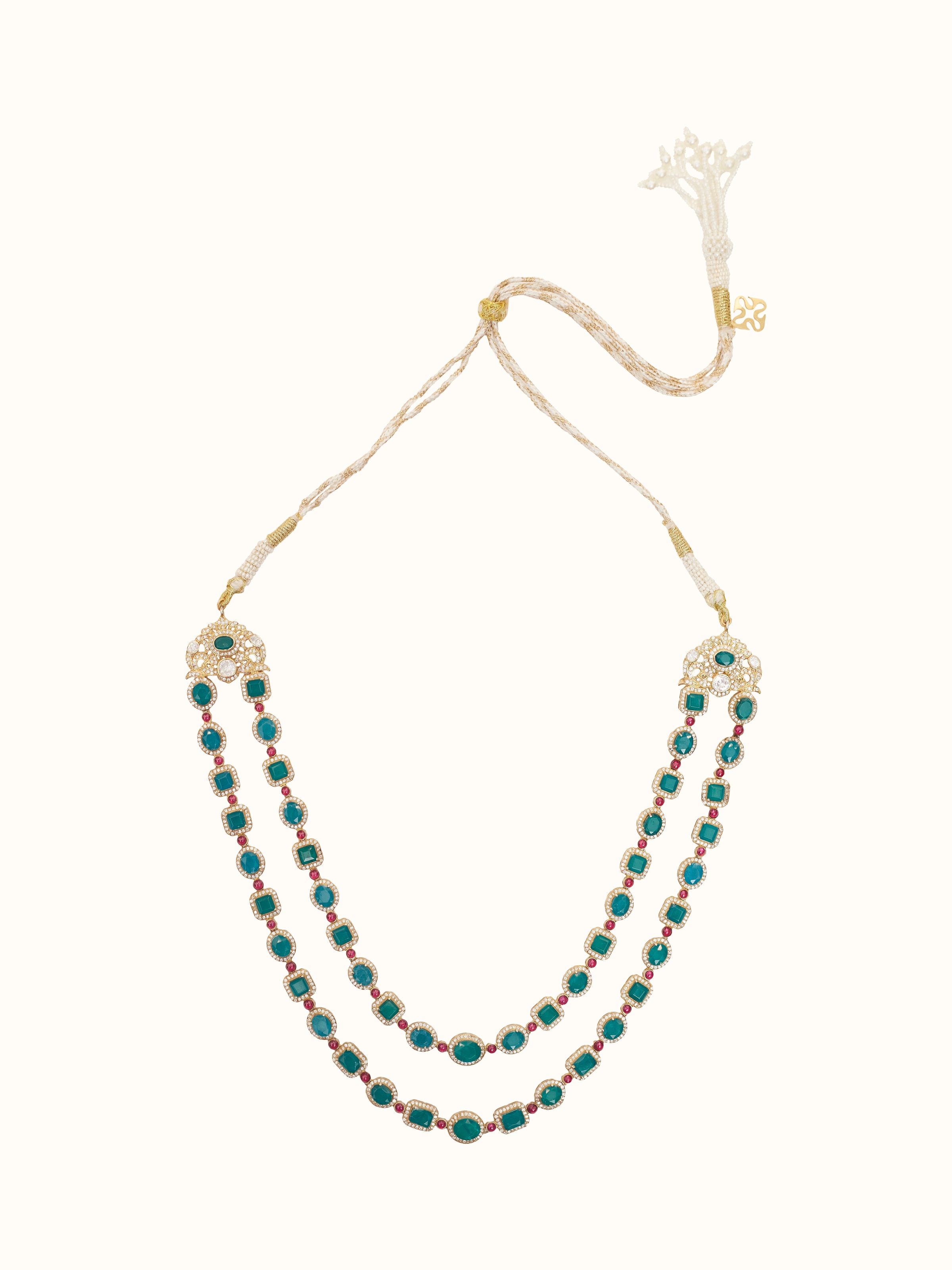 Dank Polki silver long necklace – Swadesh