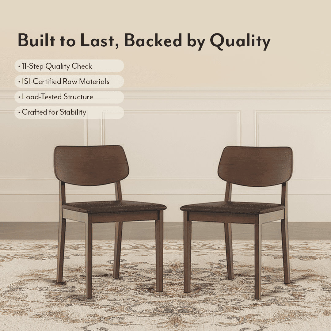 Lawson Solid Wood Dining Chair Set Of 2 In Walnut Finish