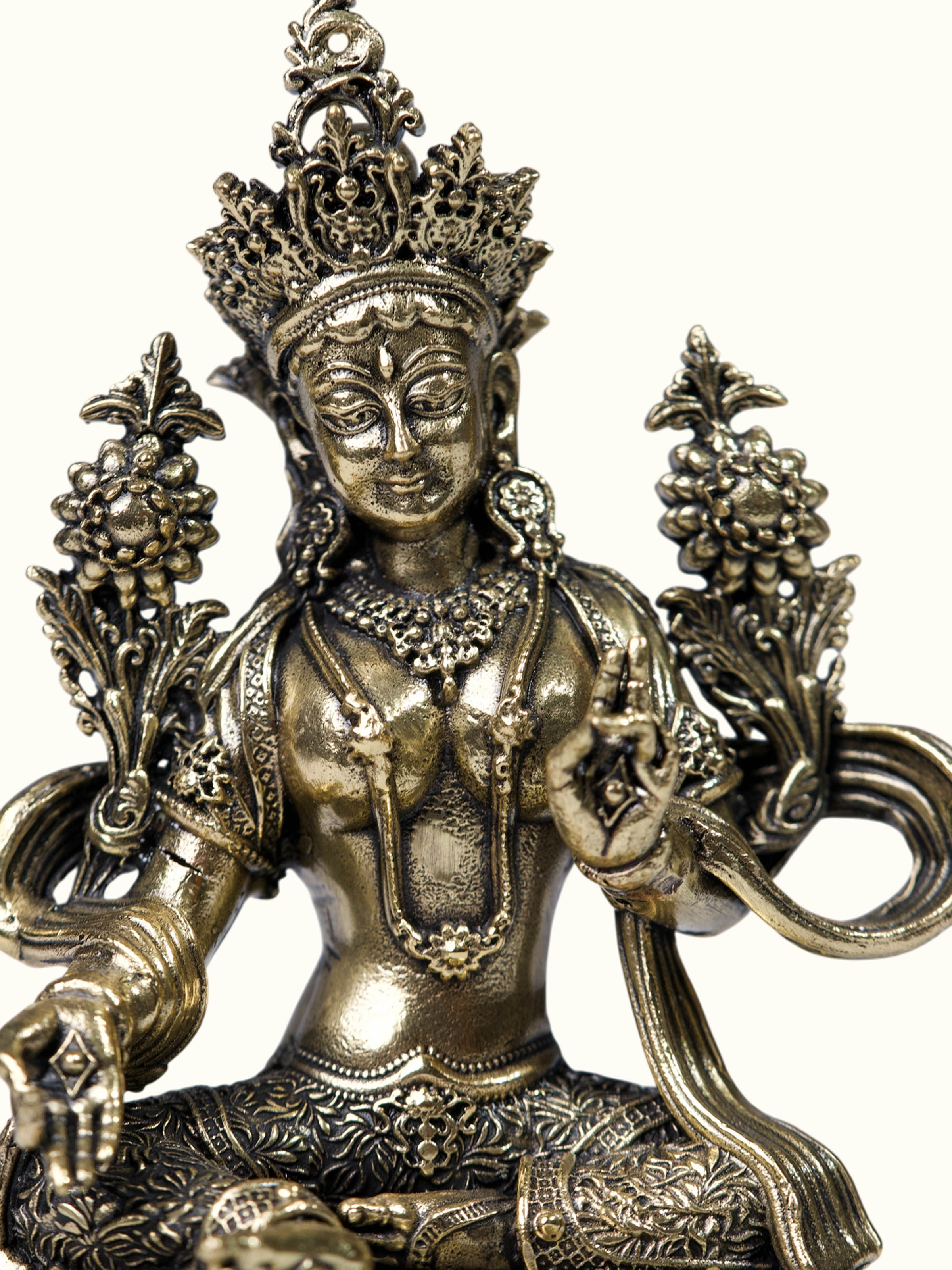 Brass Green Tara Sitting Idol